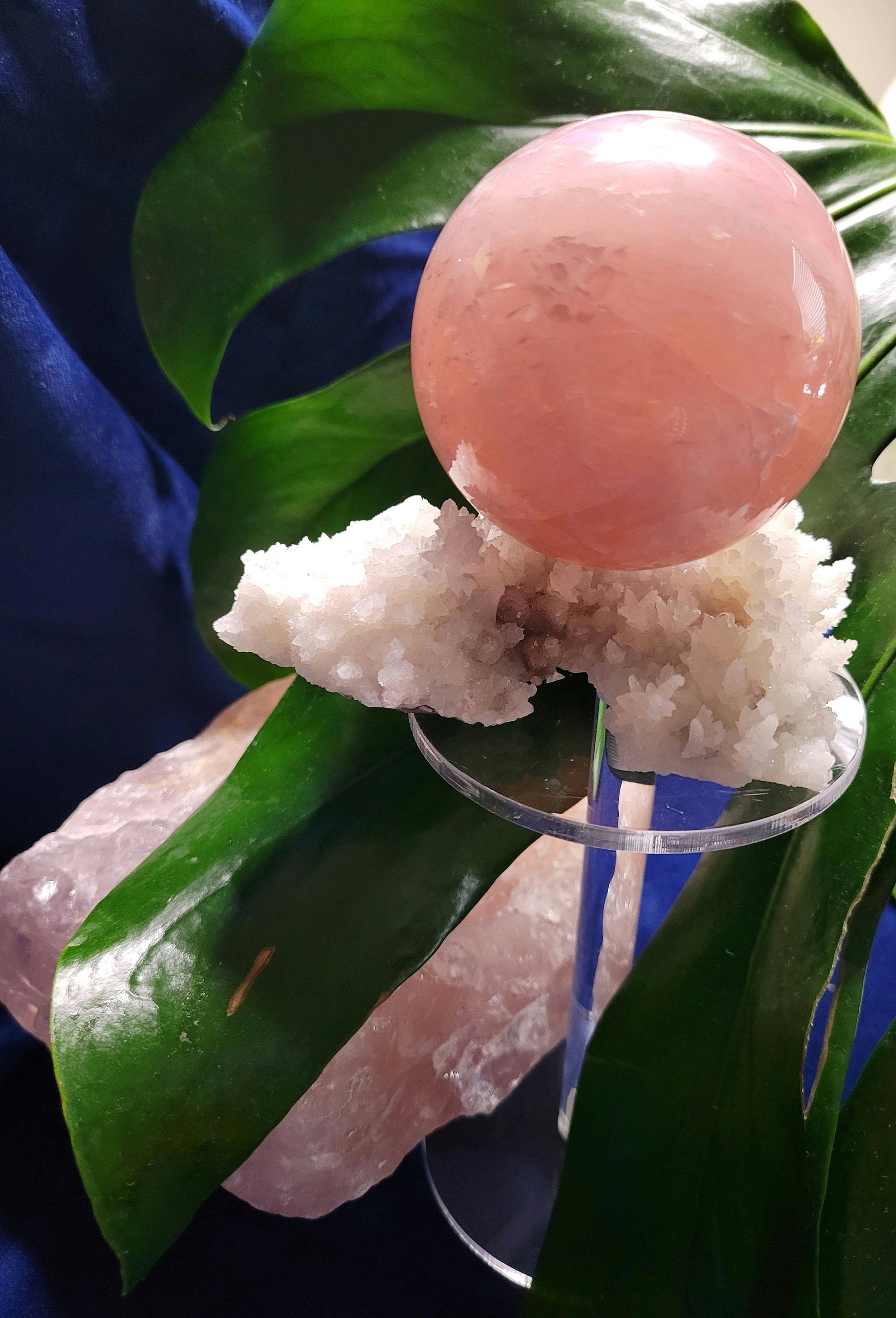Stunning Gemmy Star Rose Quartz Sphere from Brazil - 62mm - High Quality - Pretty in Pink - Crystal Collector - Home Decor - Gift