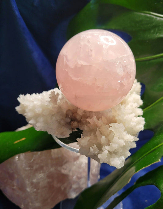 Star Rose Quartz Sphere | High Quality Crystal from Brazil | 52mm | Crystal Collector | Heart Chakra | Birthday or Valentines Day Love Gift