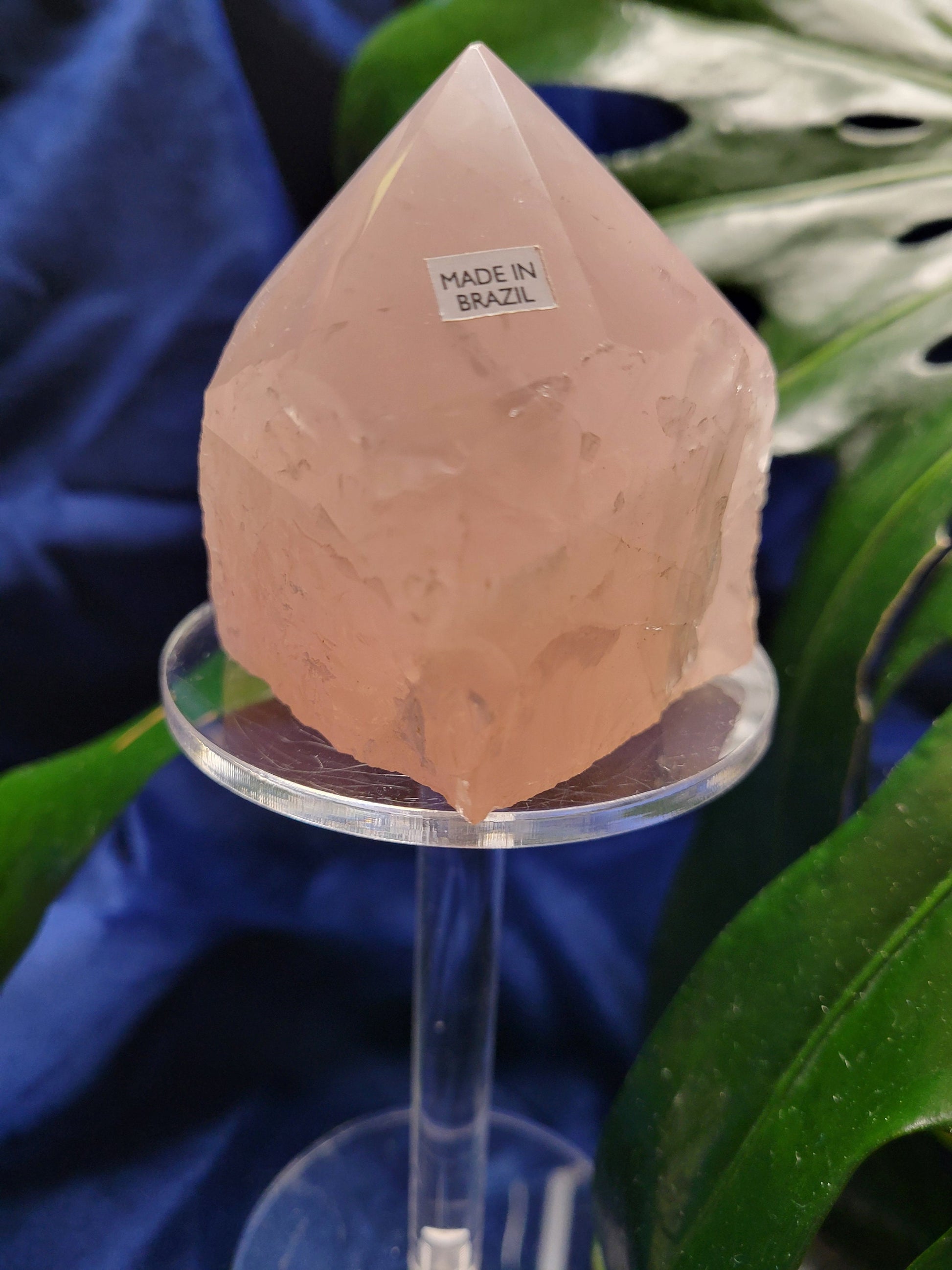 Rose Quartz Point from Brazil | HQ Half Polished 312g | Heart Chakra Meditation Tool | Birthday or Valentines Day Love Gift | Pastel Pink