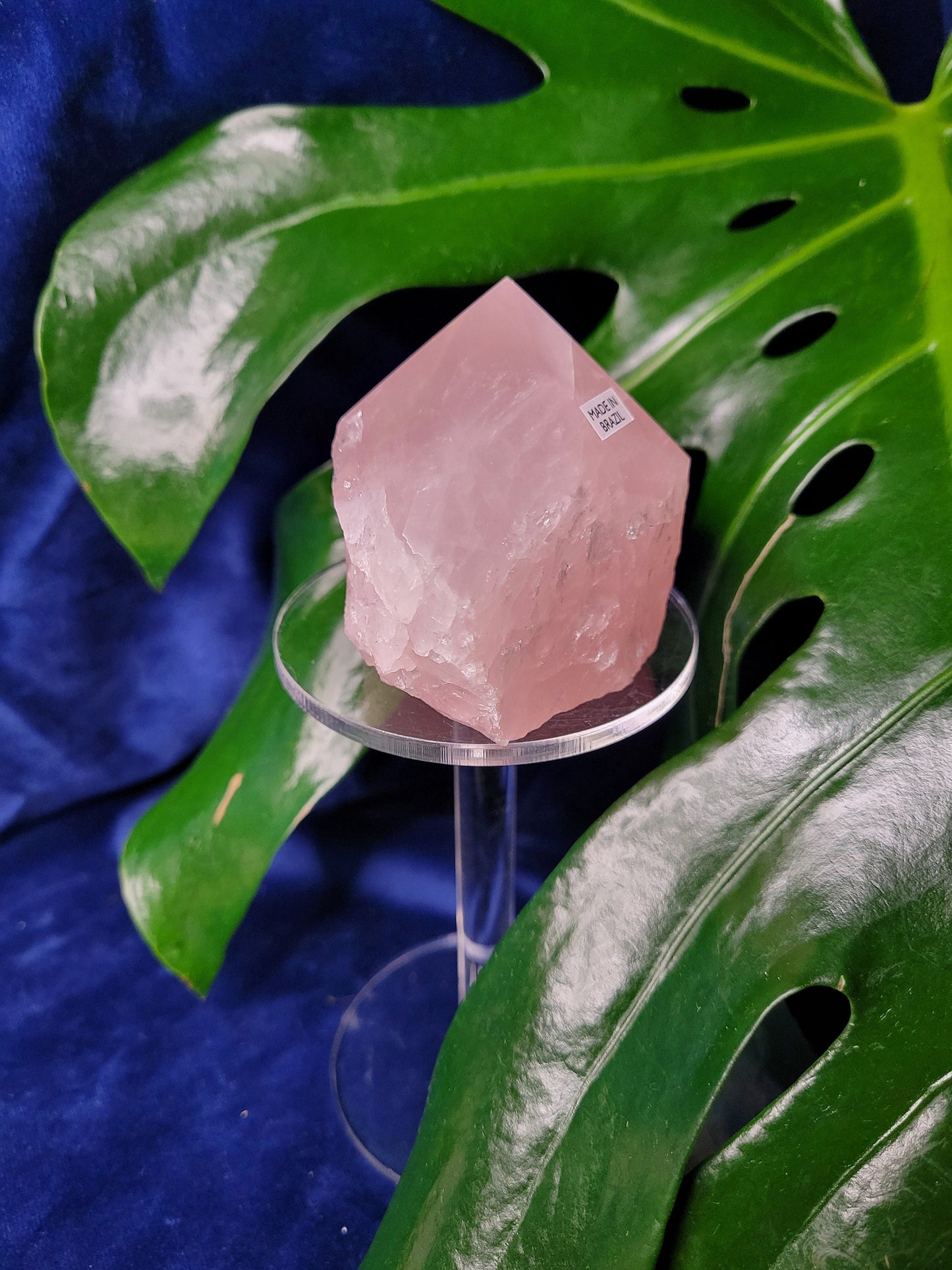 Rose Quartz Point from Brazil | HQ Half Polished 272g | Heart Chakra Meditation Tool | Birthday or Valentines Day Love Gift | Pastel Pink