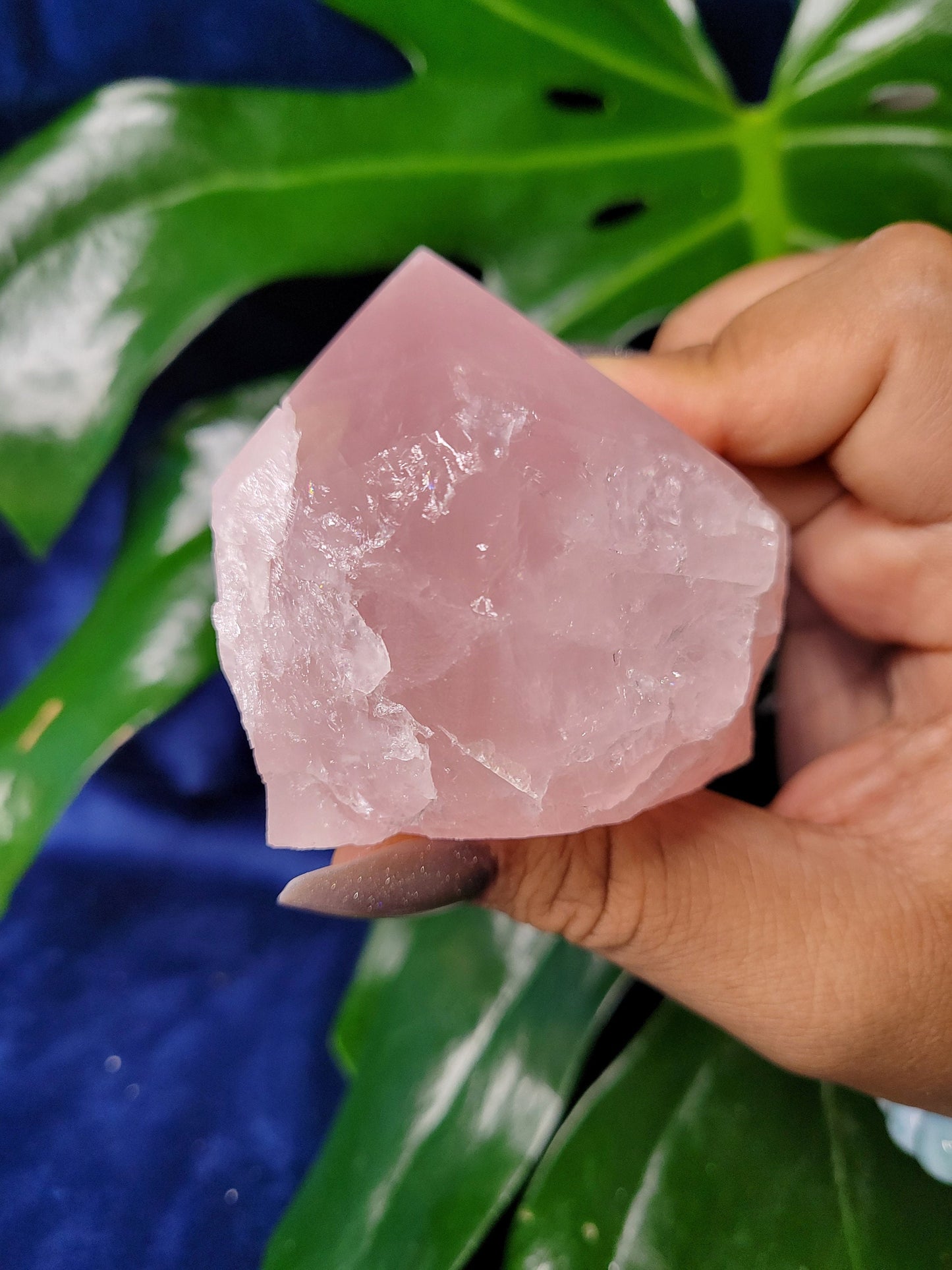 Rose Quartz Point from Brazil | HQ Half Polished 272g | Heart Chakra Meditation Tool | Birthday or Valentines Day Love Gift | Pastel Pink