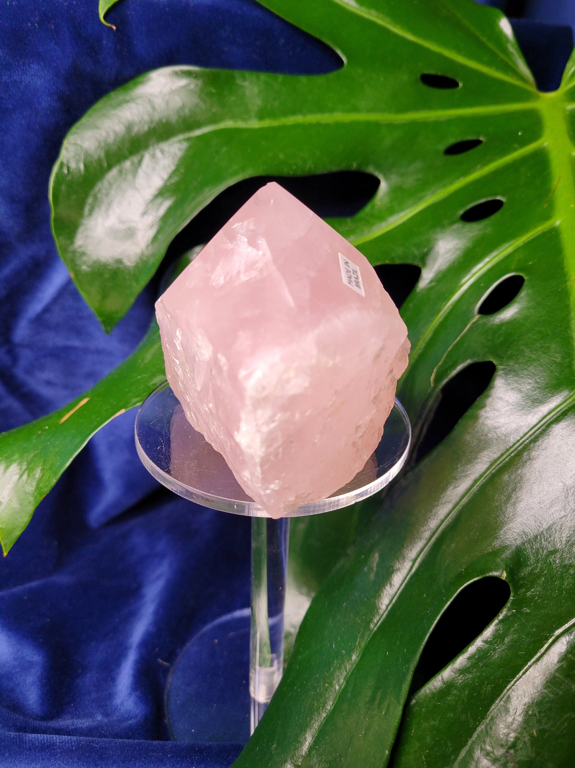 Rose Quartz Point from Brazil | HQ Half Polished 309g | Heart Chakra Meditation Tool | Birthday or Valentines Day Love Gift | Pastel Pink