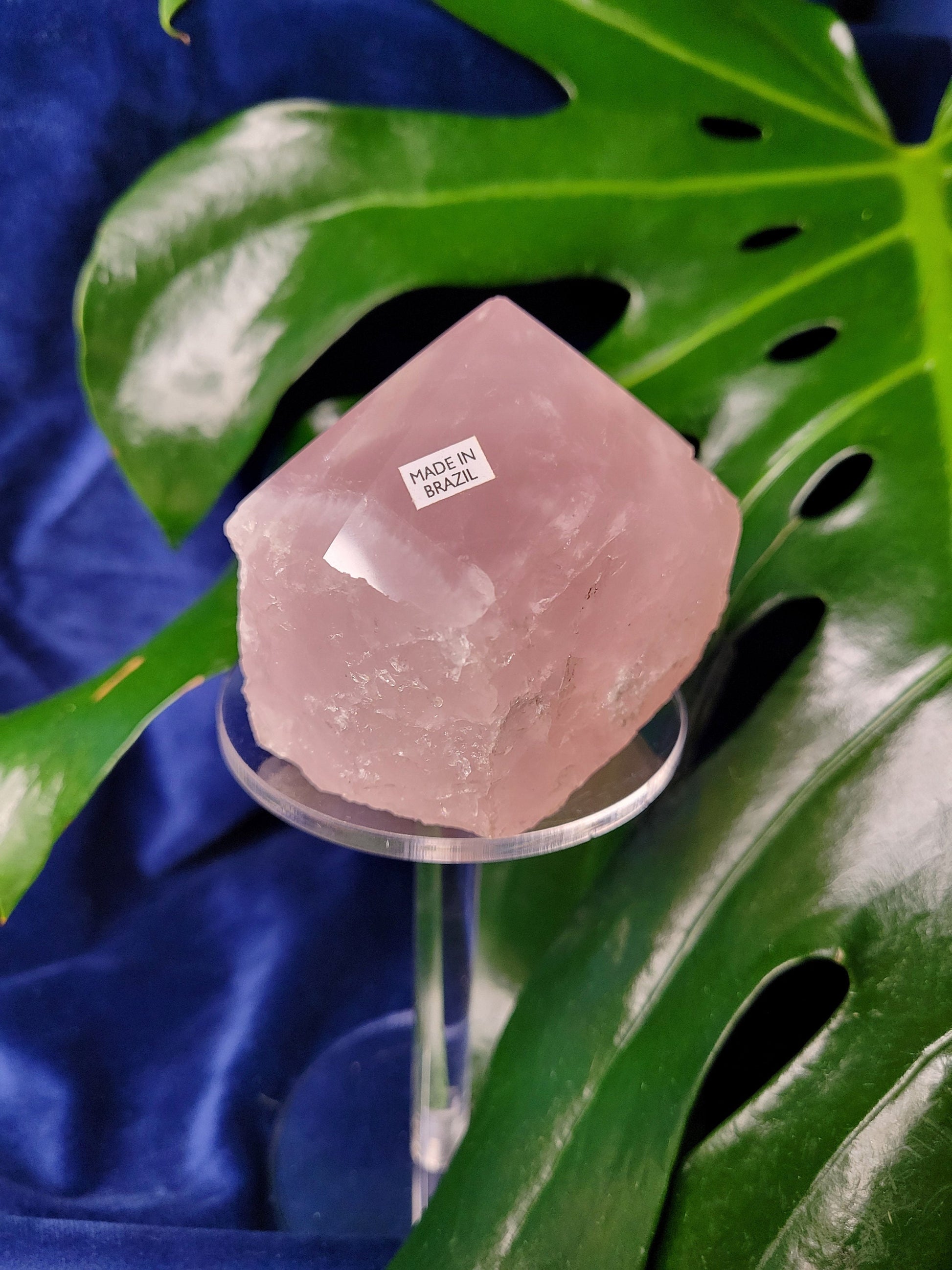 Rose Quartz Point from Brazil | HQ Half Polished 309g | Heart Chakra Meditation Tool | Birthday or Valentines Day Love Gift | Pastel Pink