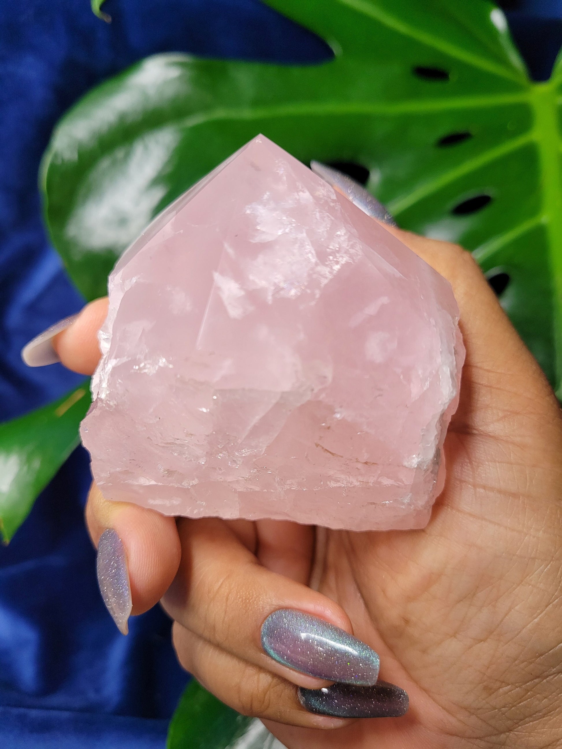 Rose Quartz Point from Brazil | HQ Half Polished 309g | Heart Chakra Meditation Tool | Birthday or Valentines Day Love Gift | Pastel Pink