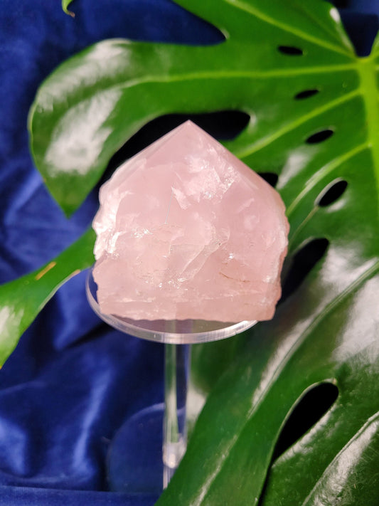 Rose Quartz Point from Brazil | HQ Half Polished 309g | Heart Chakra Meditation Tool | Birthday or Valentines Day Love Gift | Pastel Pink