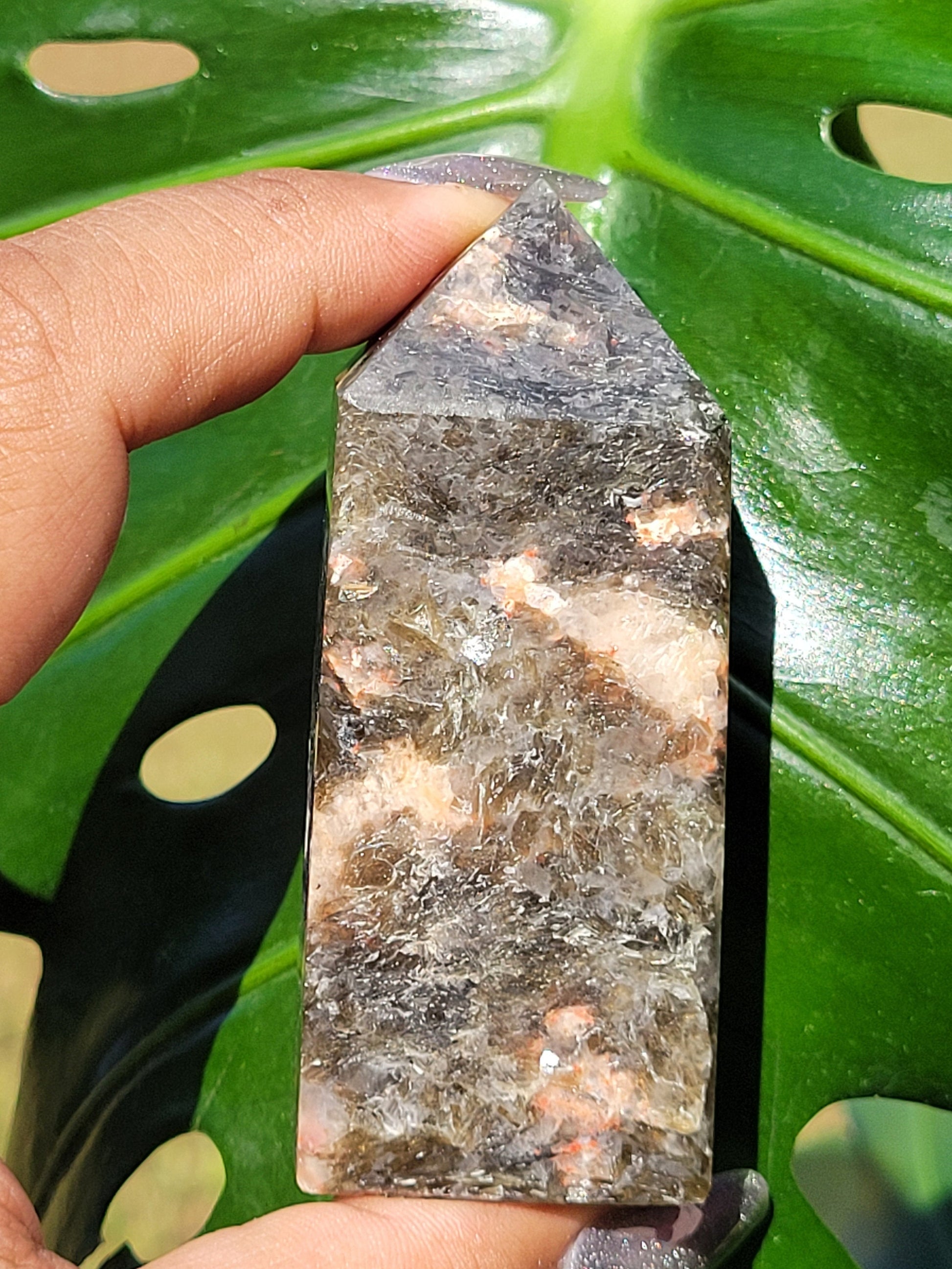 Sunstone with Mica Obelisk - Crystal Collector - Crystal Towers - Gift