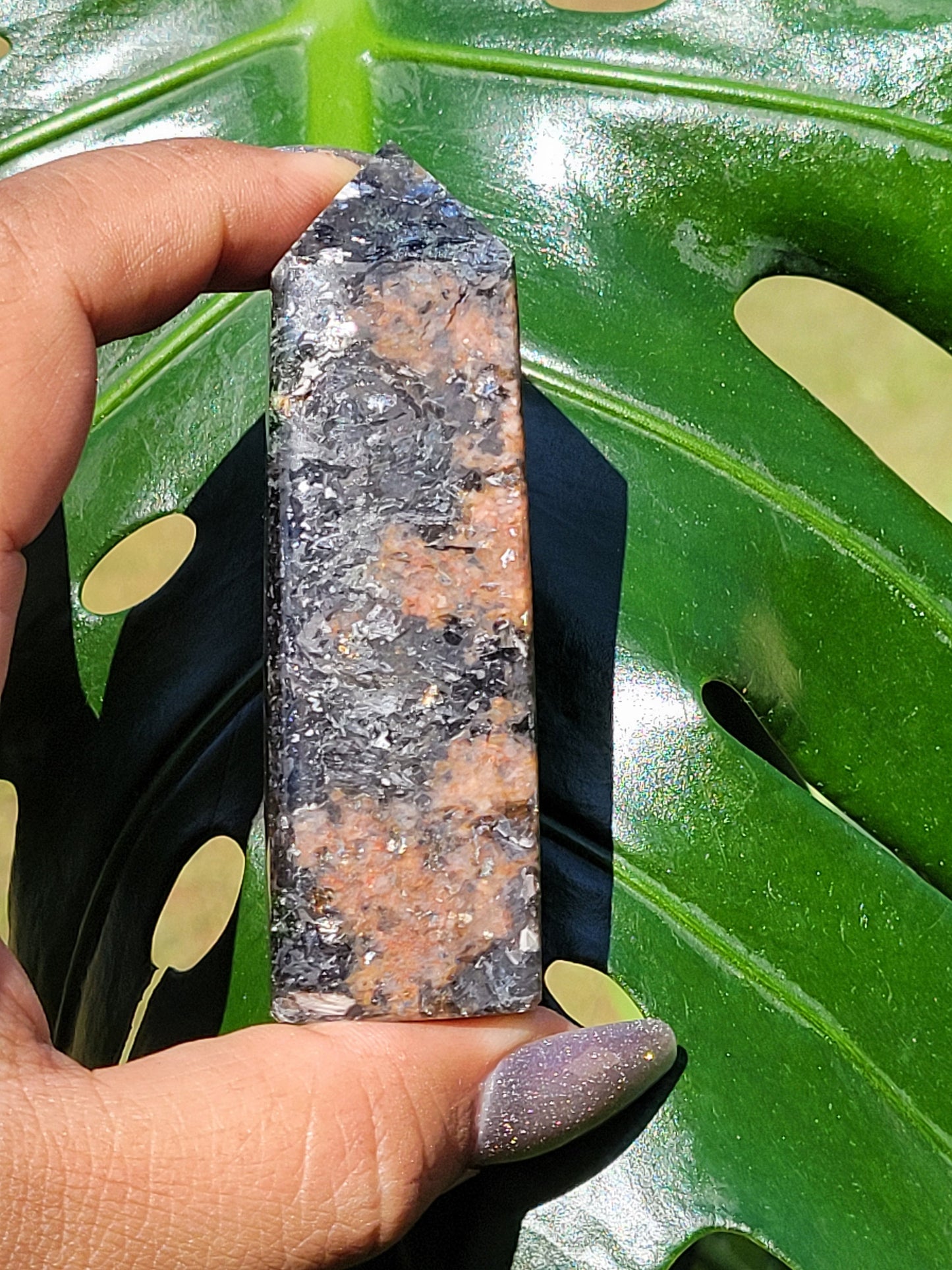 Sunstone with Mica Obelisk - Crystal Collector - Crystal Towers - Gift