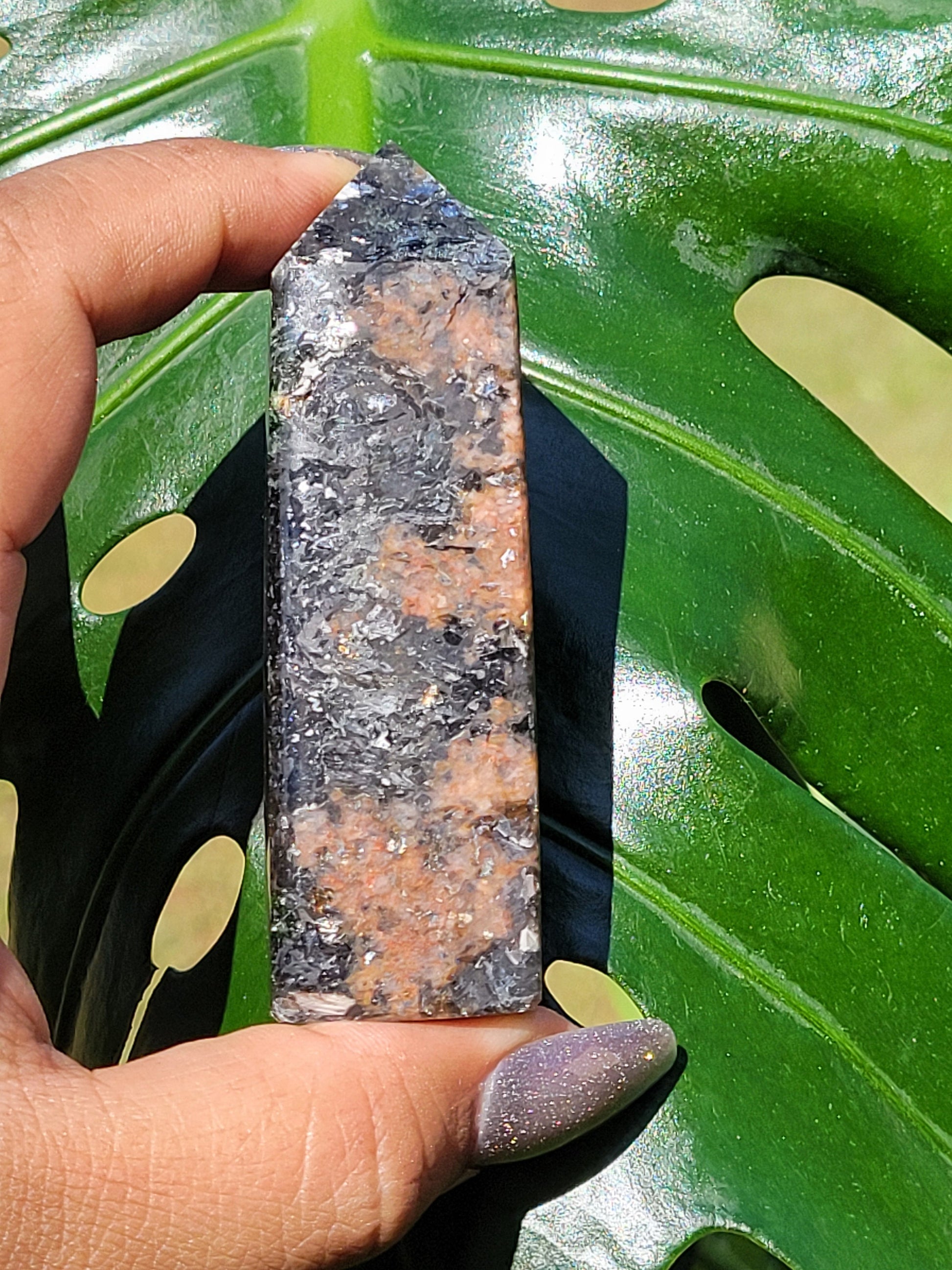 Sunstone with Mica Obelisk - Crystal Collector - Crystal Towers - Gift