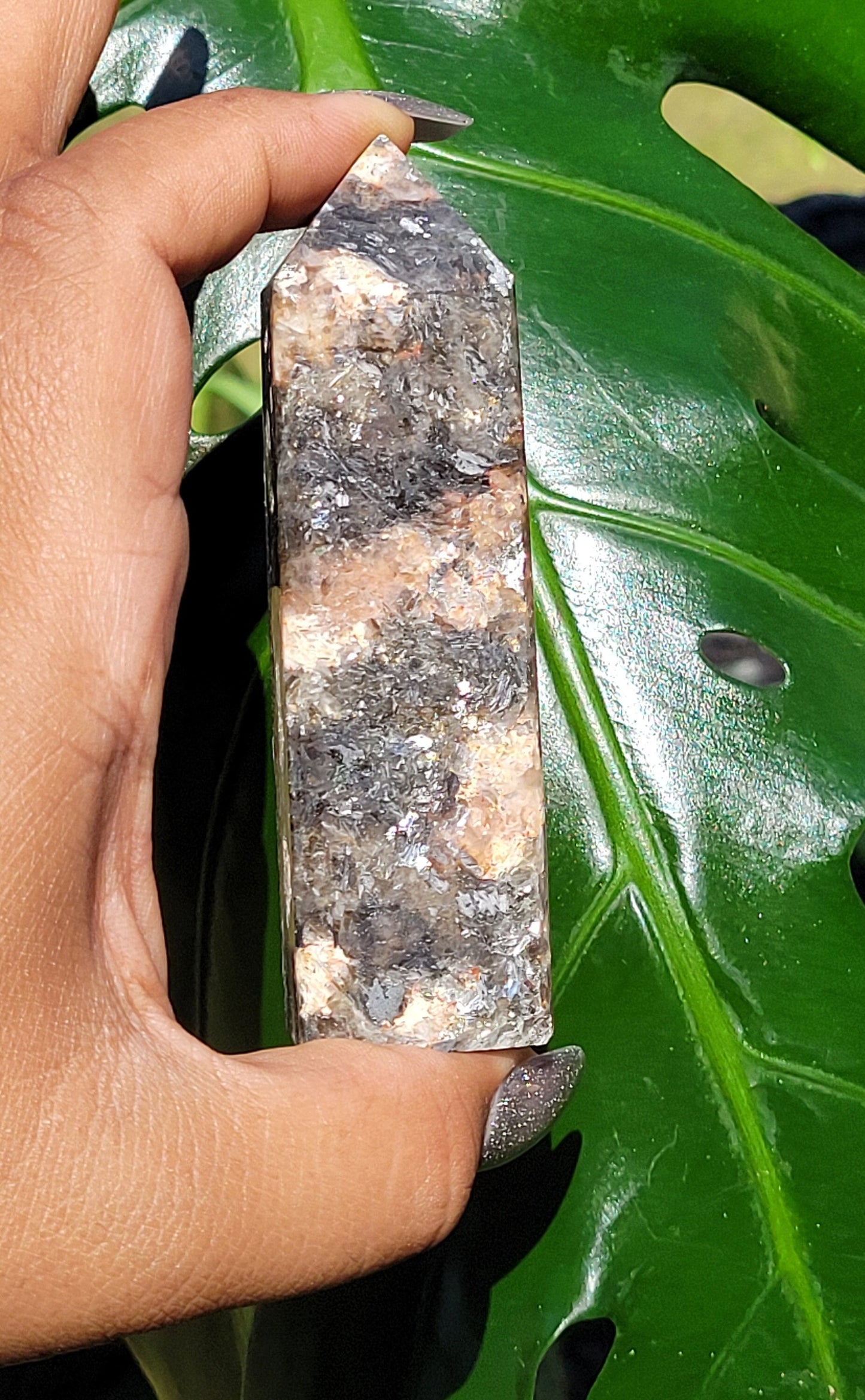 Sunstone with Mica Obelisk - Crystal Collector - Crystal Towers - Gift