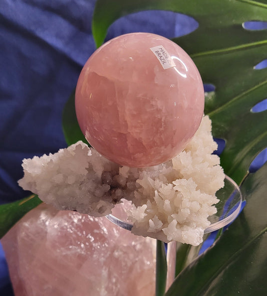 Star Rose Quartz Sphere | High Quality Crystal from Brazil | 55mm | Crystal Collector | Heart Chakra | Birthday or Valentines Day Love Gift