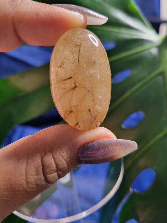 AAA Grade Stunning Amphibole Angel Lens Quartz Crystal from Brazil - Golden Rutile Inclusions - Birthday Anniversary Christmas Gift Ideas
