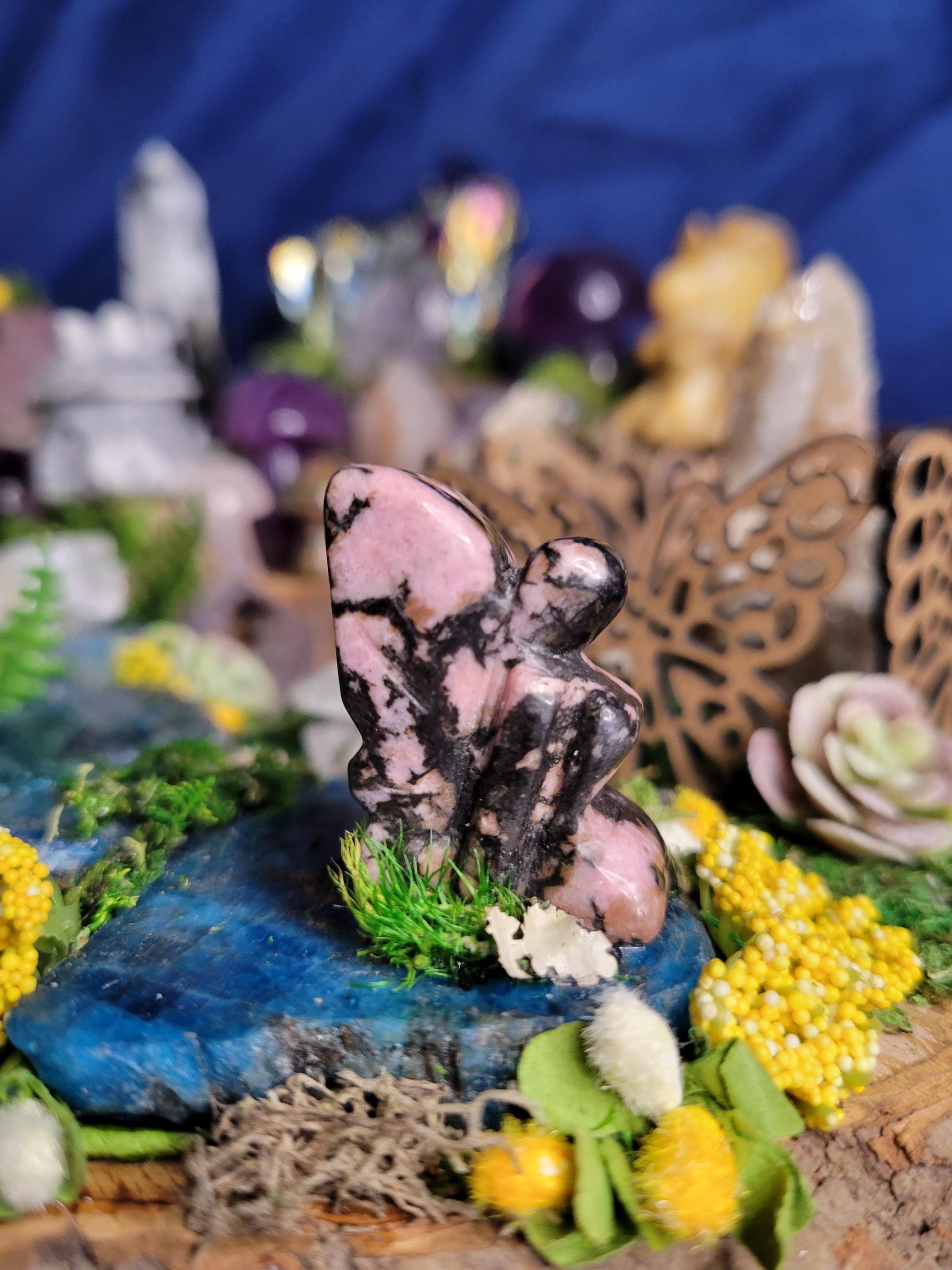 The Enchanted Forest | Lunas Fairy Village | Handmade with authentic Crystals | 3.5lbs | Arts & Crafts |Birthday Anniversary Christmas Gift