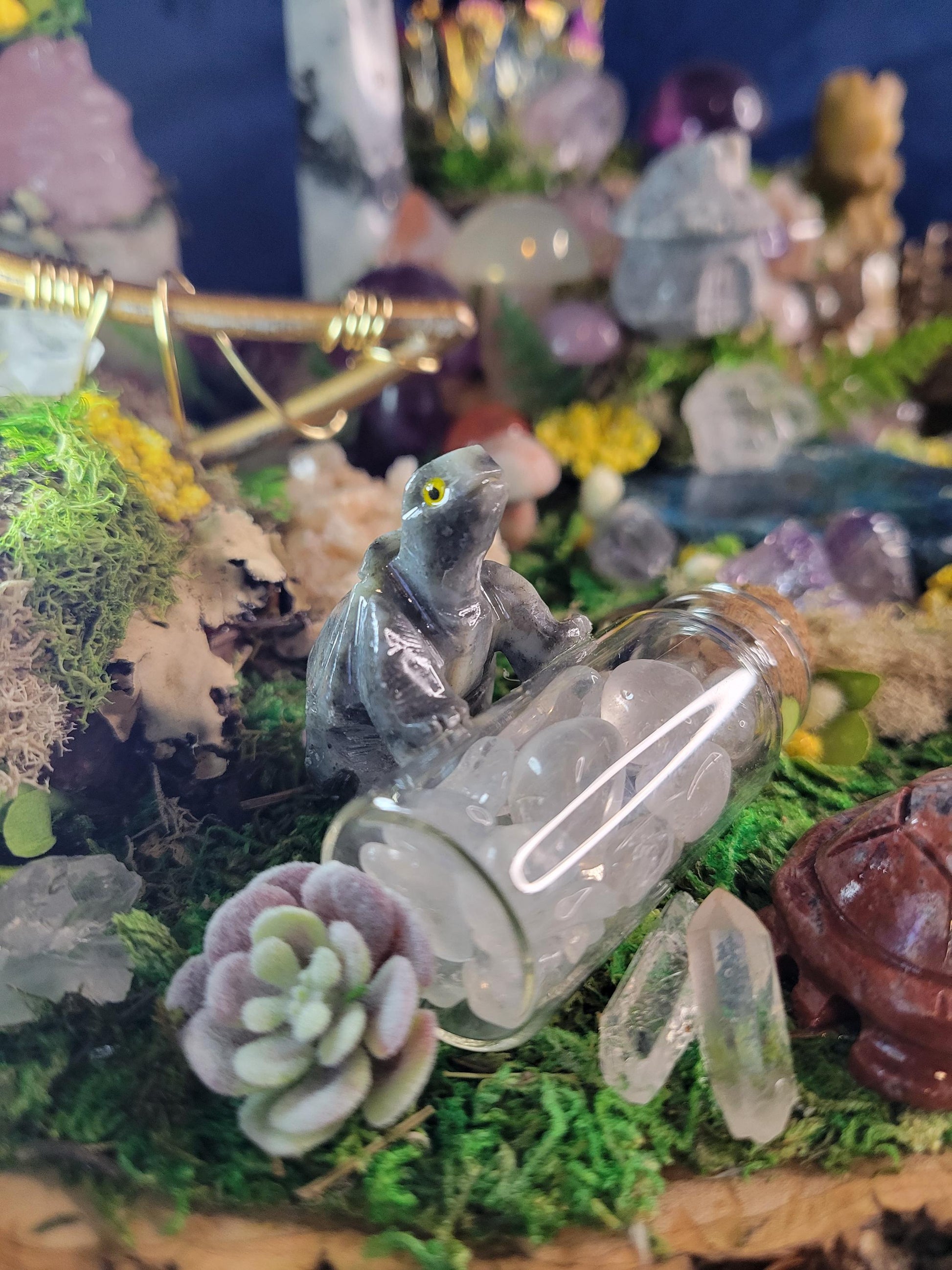 The Enchanted Forest | Lunas Fairy Village | Handmade with authentic Crystals | 3.5lbs | Arts & Crafts |Birthday Anniversary Christmas Gift