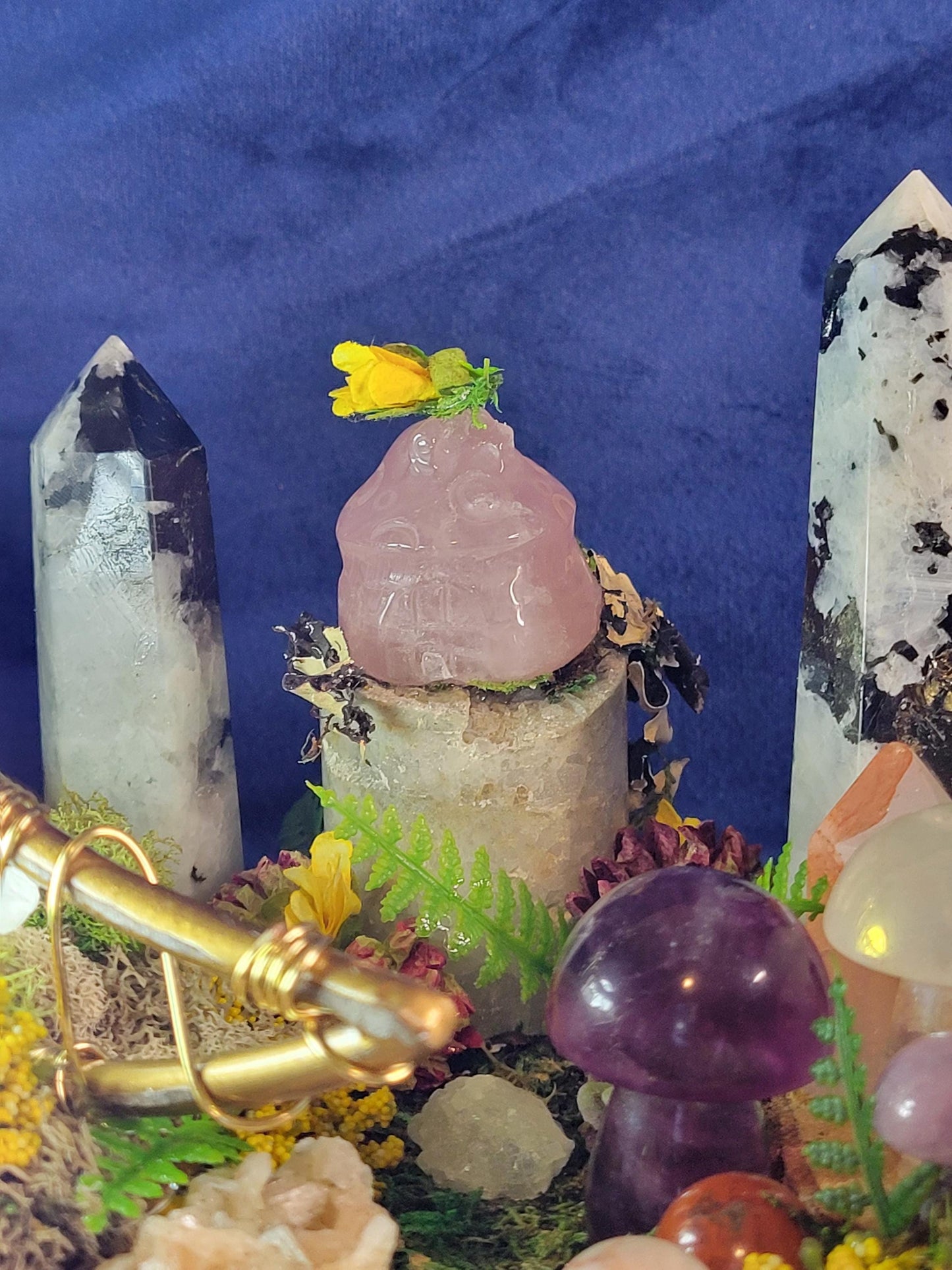 The Enchanted Forest | Lunas Fairy Village | Handmade with authentic Crystals | 3.5lbs | Arts & Crafts |Birthday Anniversary Christmas Gift