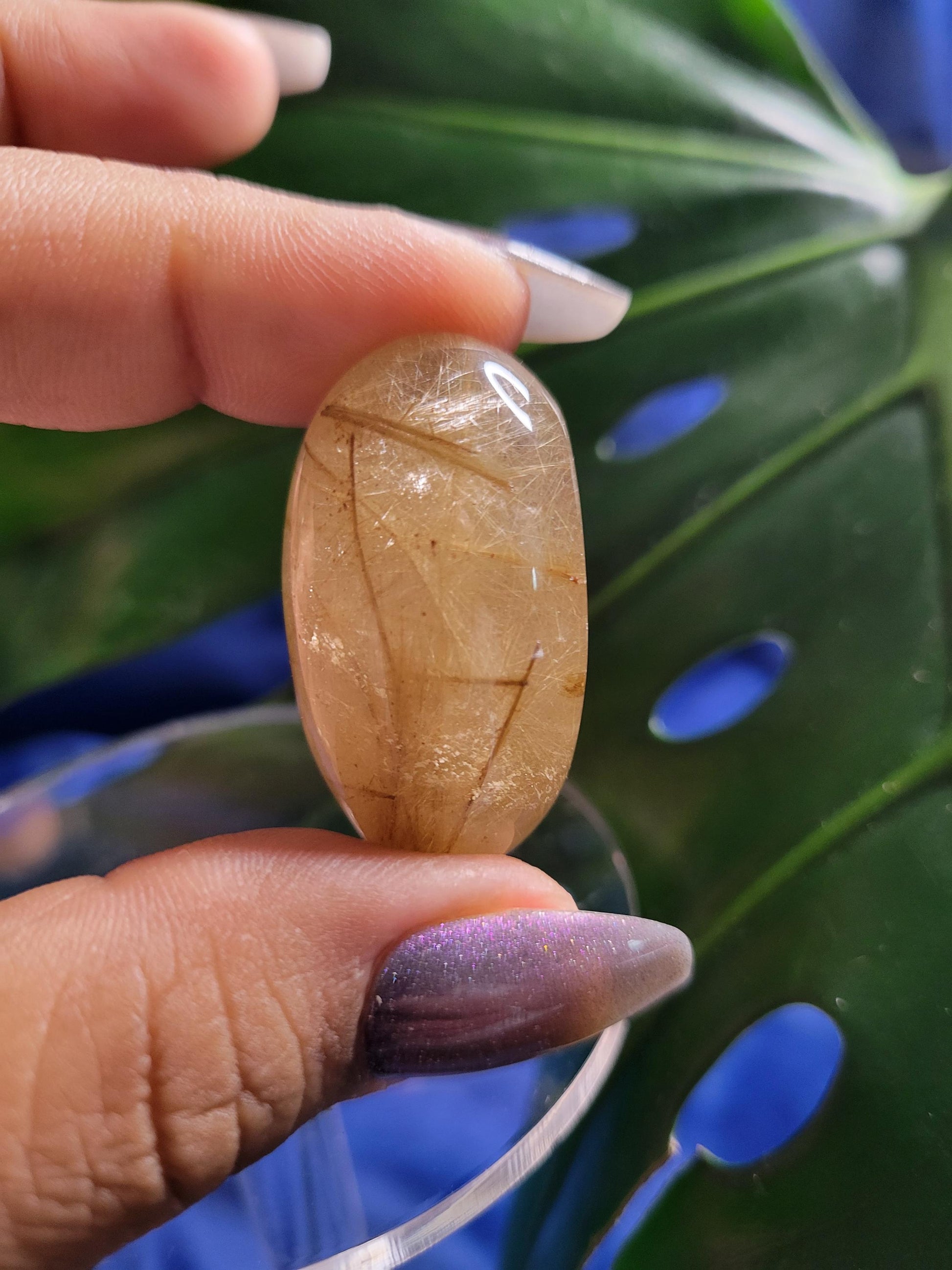 AAA Grade Stunning Amphibole Angel Lens Quartz Crystal from Brazil - Golden Rutile Inclusions - Birthday Anniversary Christmas Gift Ideas