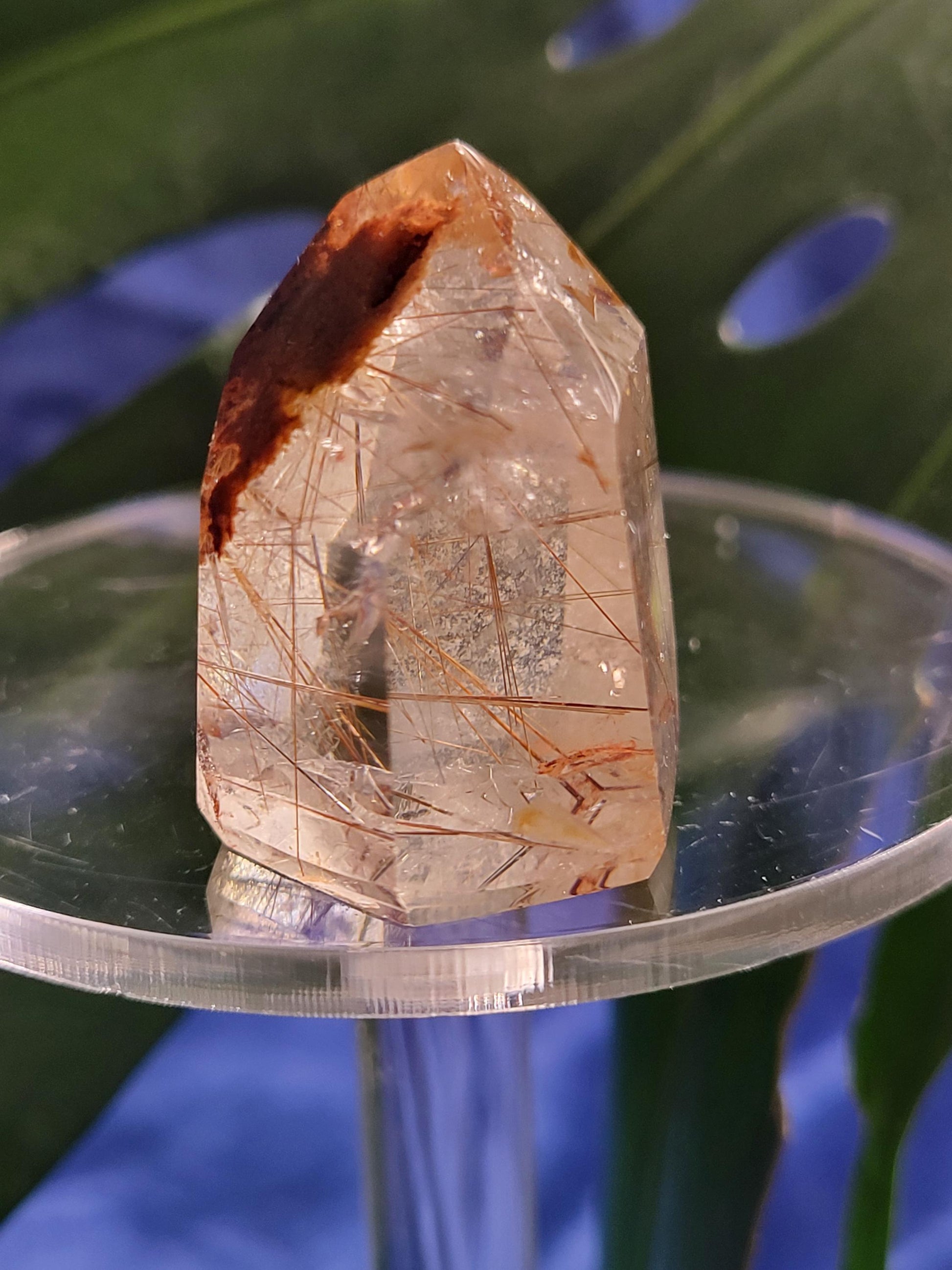 AAA Grade Stunning Clear Quartz from Brazil-Lodolite, Red & Gold Rutilated Amphibole Crystal Rare Collectors Piece-Home Decor-Gift-34 grams