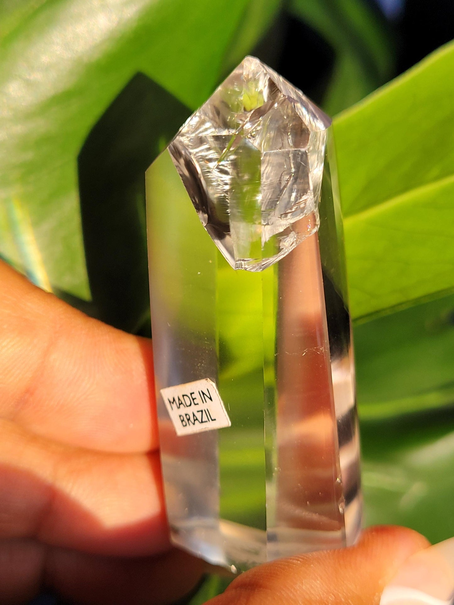 Stunning High Quality Polished Lemurian Water Clear Quartz Crystal Point with Rainbows - Home Decor - Collectors Piece - 62grams