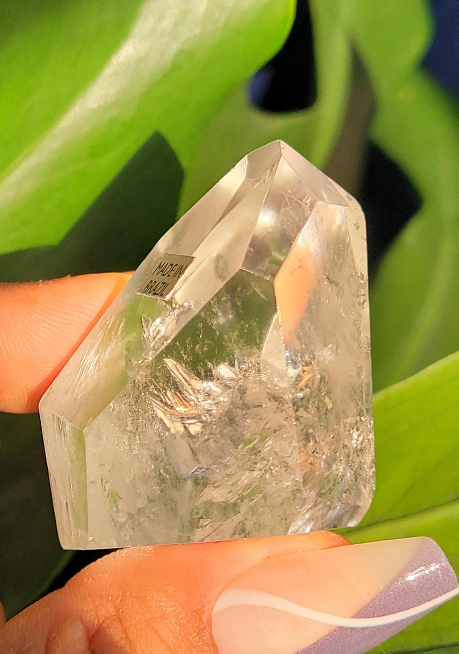 Stunning High Quality Polished Lemurian Water Clear Quartz Crystal Point with Rainbows - Home Decor - Collectors Piece - 62grams