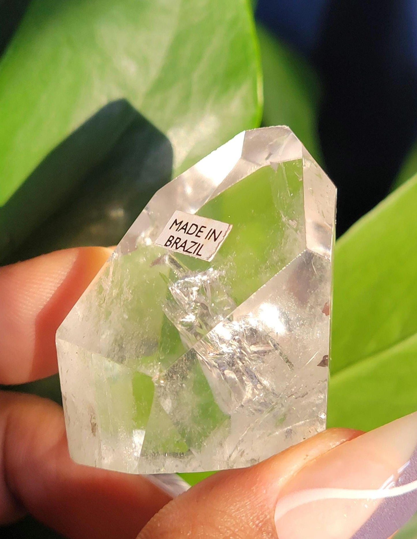 Stunning High Quality Polished Lemurian Water Clear Quartz Crystal Point with Rainbows - Home Decor - Collectors Piece - 62grams