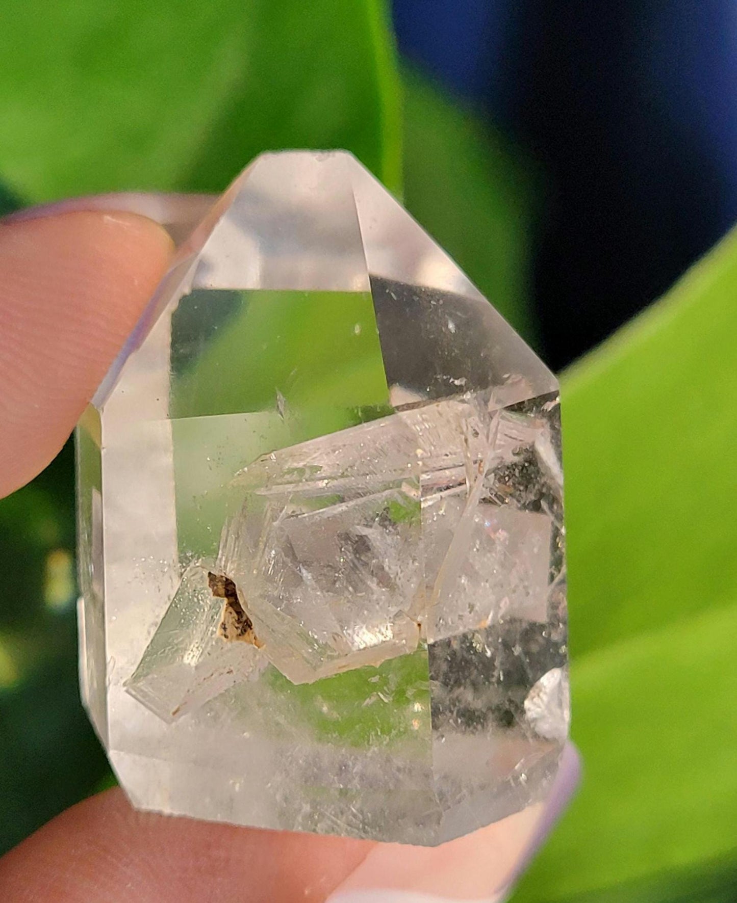 Stunning High Quality Polished Lemurian Water Clear Quartz Crystal Point with Rainbows - Home Decor - Collectors Piece - 28 grams