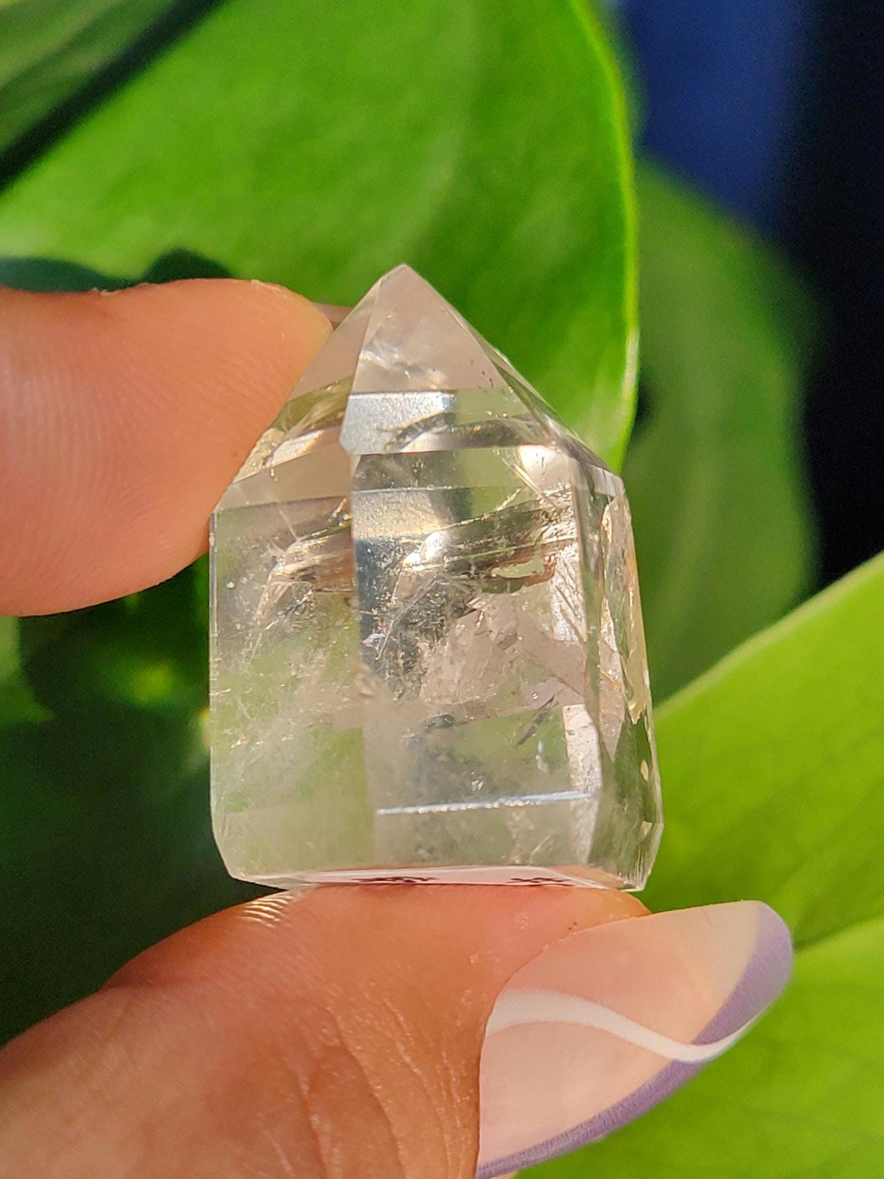 Stunning High Quality Polished Lemurian Water Clear Quartz Crystal Point with Rainbows - Home Decor - Collectors Piece - 28 grams