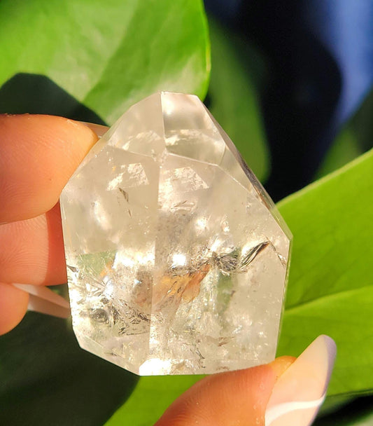 Stunning High Quality Polished Lemurian Water Clear Quartz Crystal Point with Rainbows - Home Decor - Collectors Piece - 62grams
