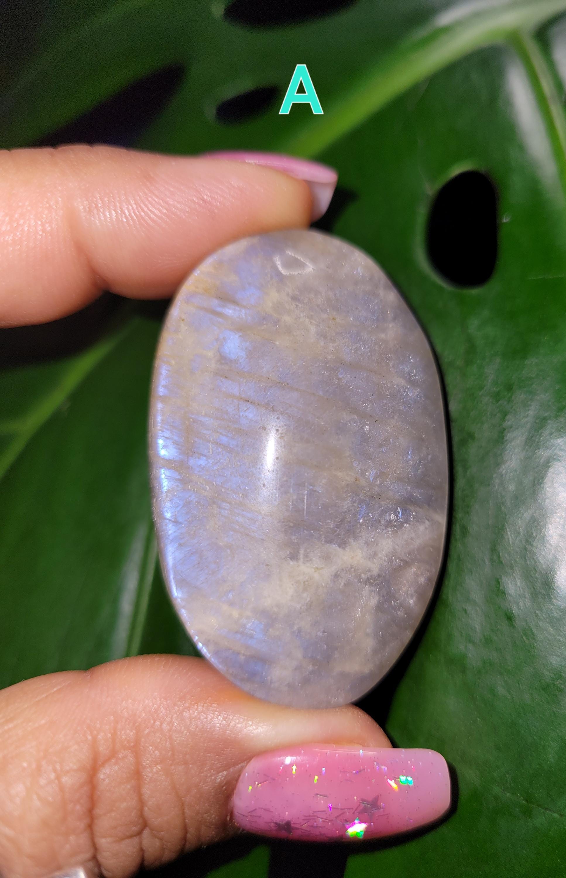 Moonstone Palmstone with Blue Flash | Your Pick | Meditation Tool |Pocket Crystals | Home Decor | Birthday Valentines Day Love Gift Ideas