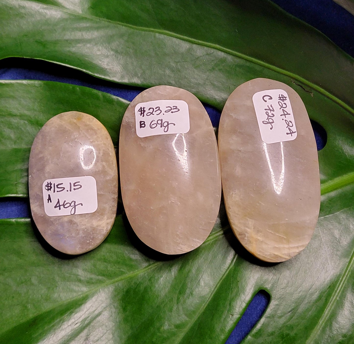 Moonstone Palmstone with Blue Flash | Your Pick | Meditation Tool |Pocket Crystals | Home Decor | Birthday Valentines Day Love Gift Ideas