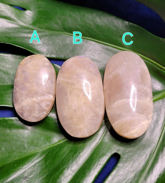 Moonstone Palmstone with Blue Flash | Your Pick | Meditation Tool |Pocket Crystals | Home Decor | Birthday Valentines Day Love Gift Ideas
