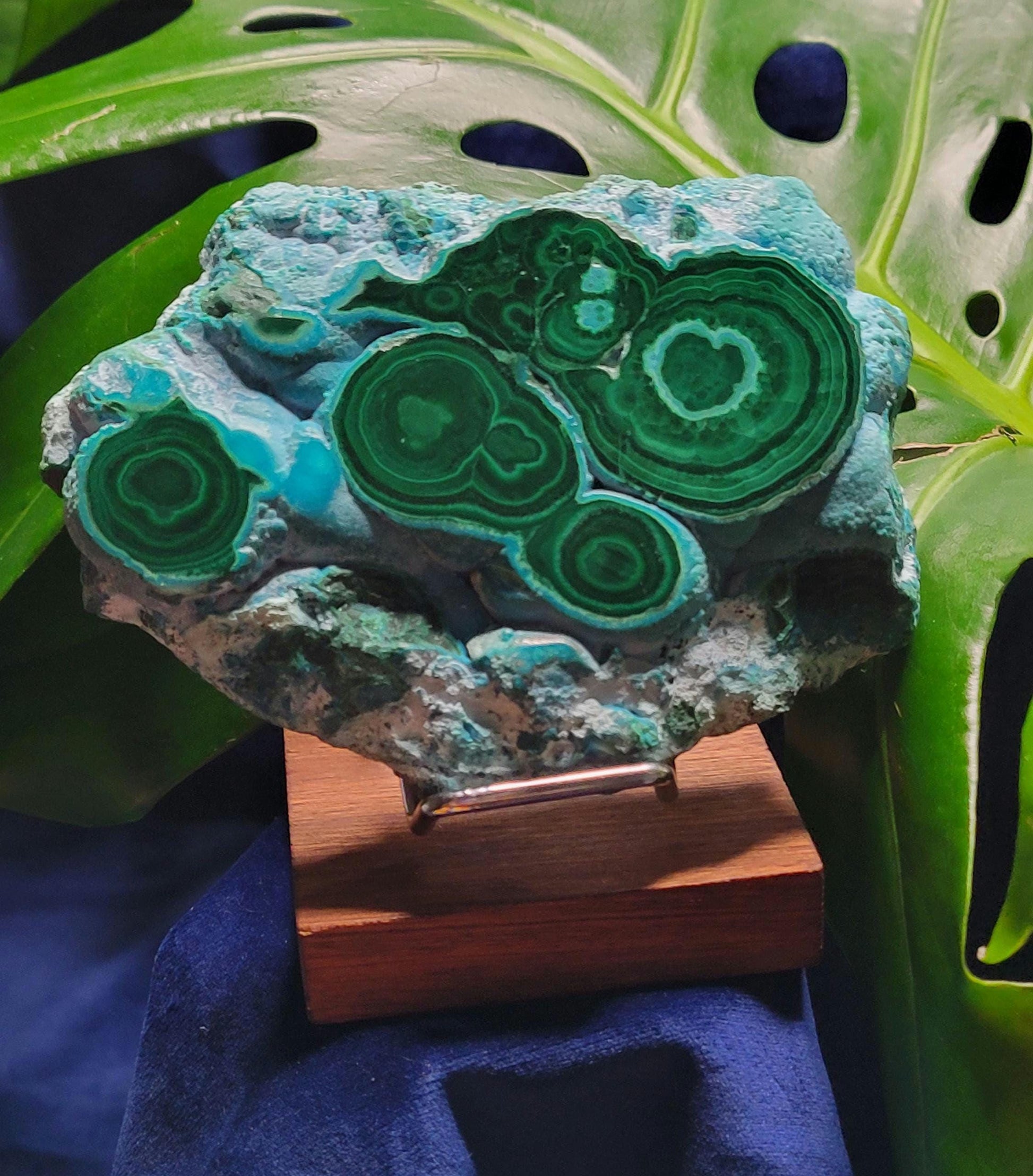 Malachite and Chrysocolla Specimen| Crystal Collector Piece|Birthday Christmas Gift Ideas|Strength and Abundance Energy|Green and Blue|419g