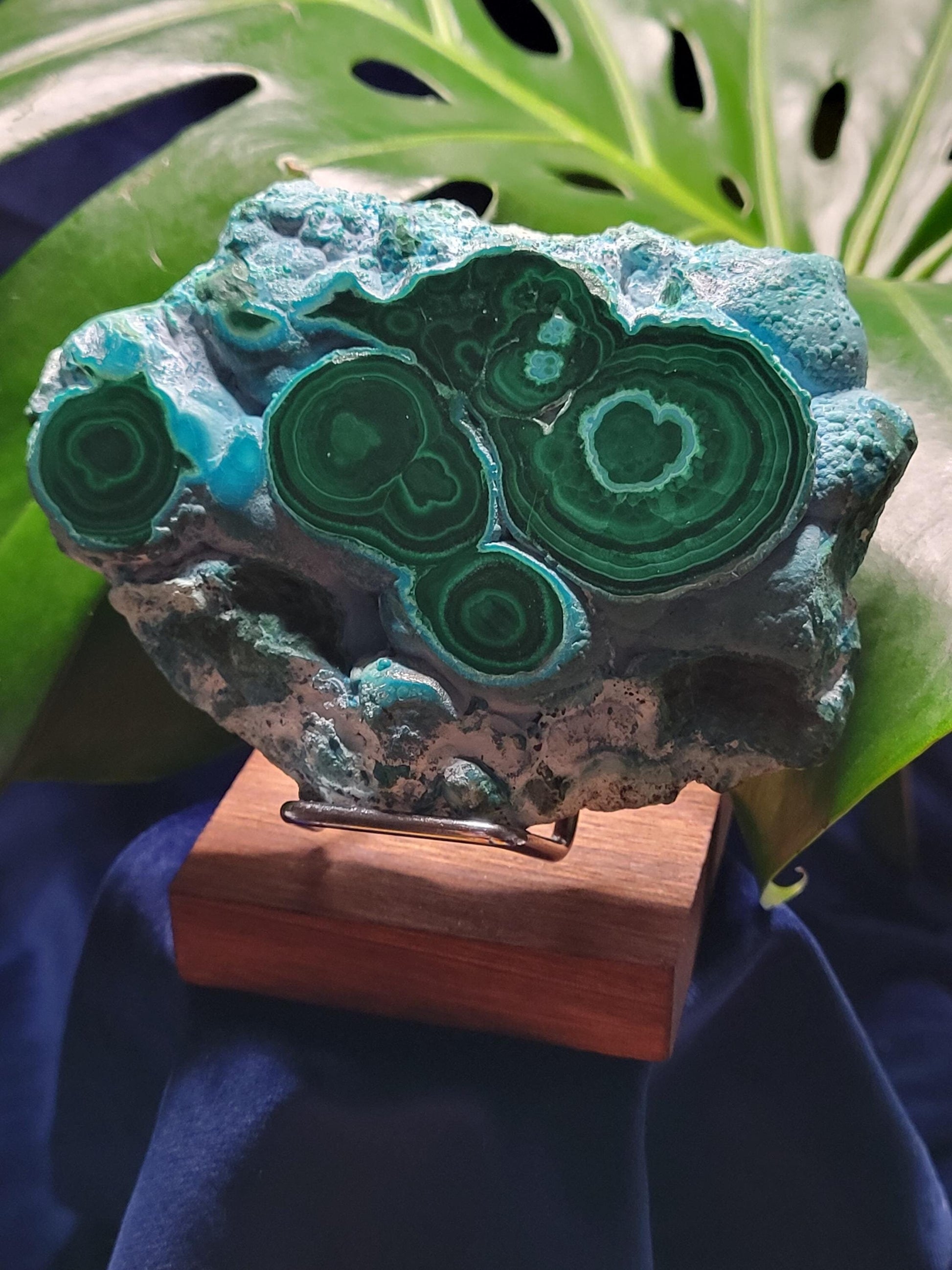 Malachite and Chrysocolla Specimen| Crystal Collector Piece|Birthday Christmas Gift Ideas|Strength and Abundance Energy|Green and Blue|419g