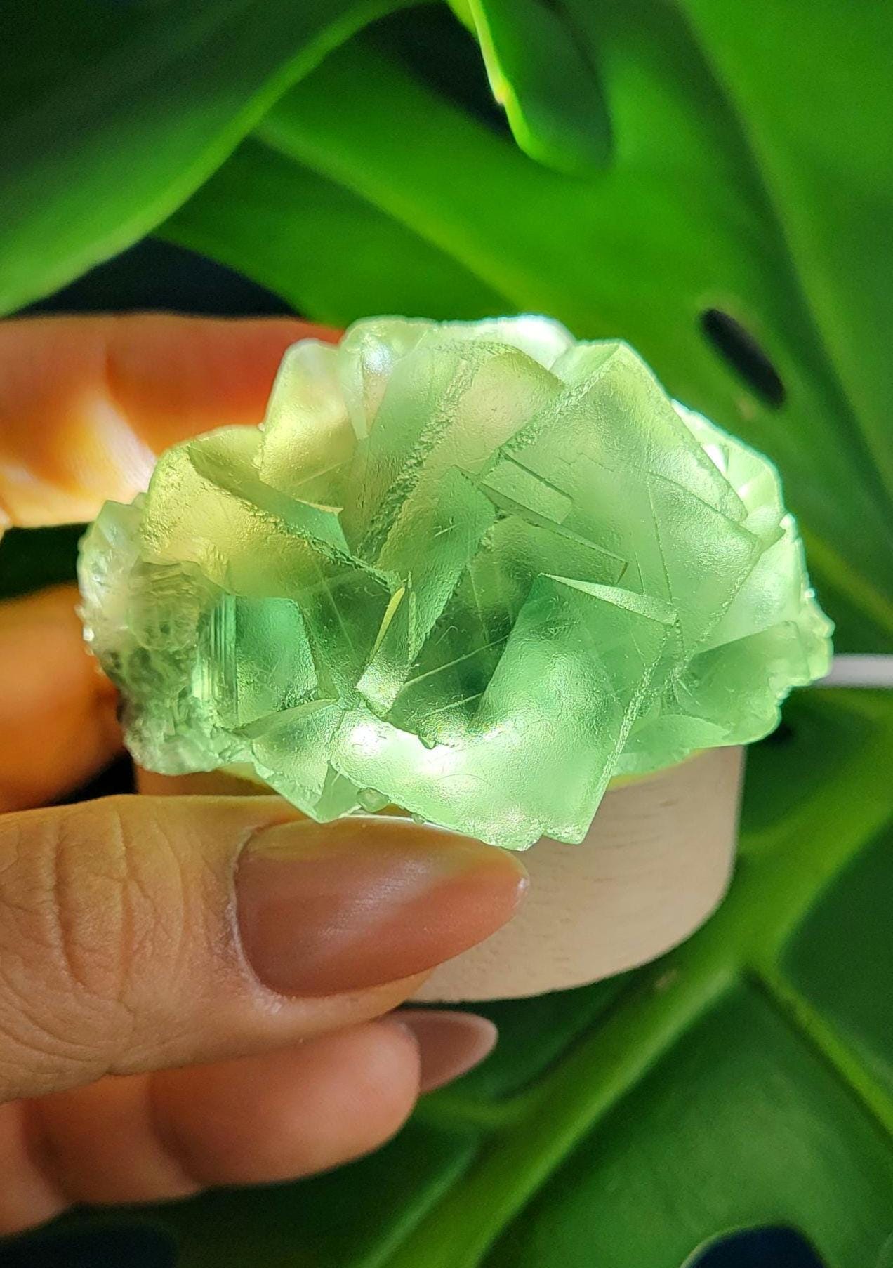 Gorgeous Green Fluorite Crystal Cube Cluster with Calcite | Crystal Collector | Home Decor | Birthday Christmas Love Gift | 146g