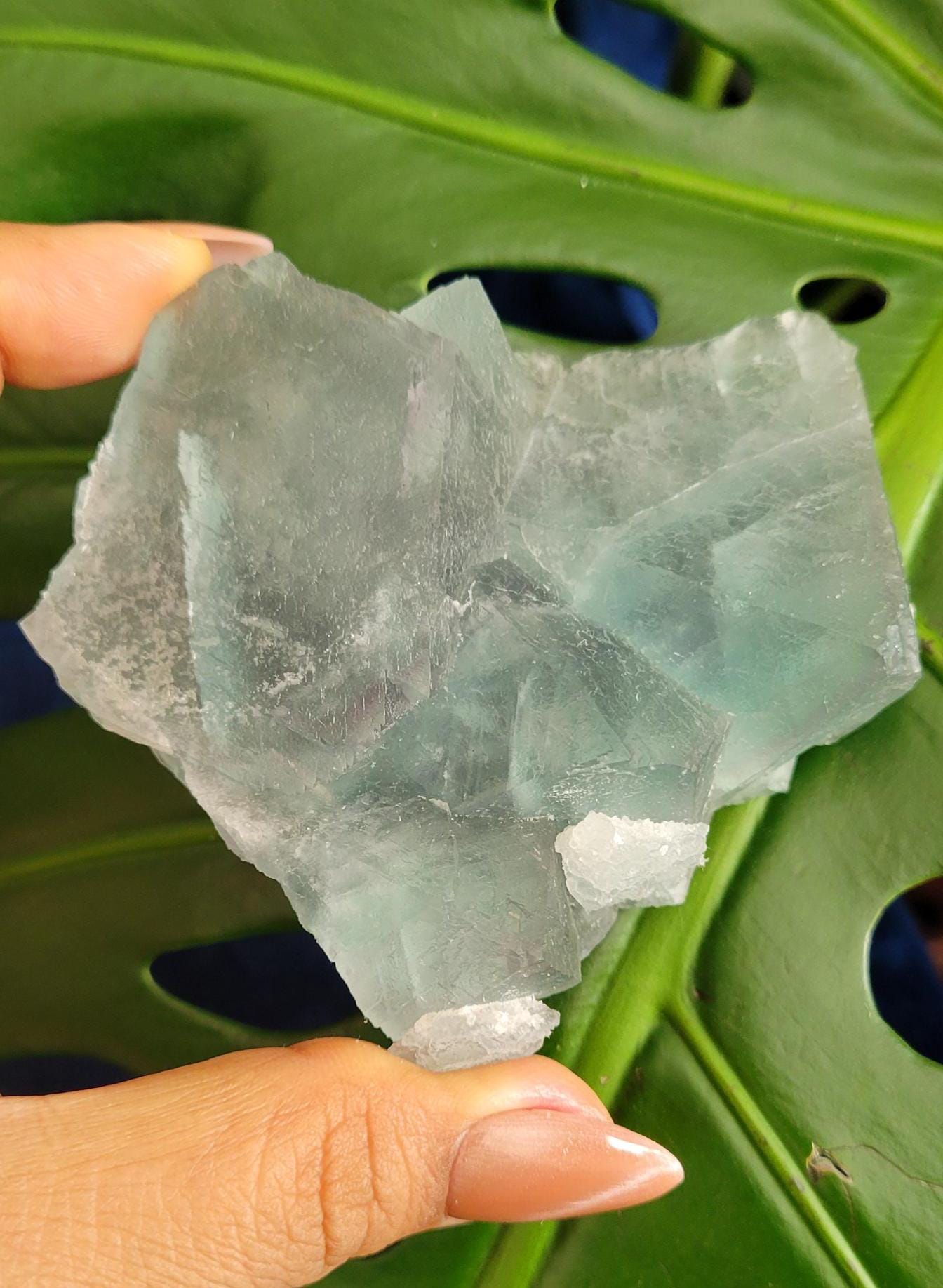 Etched Green Fluorite Crystal Cluster with Gorgeous Purple Phantoms and Calcite Inclusions | Crystal Collector | Home Decor | Gift | 230g