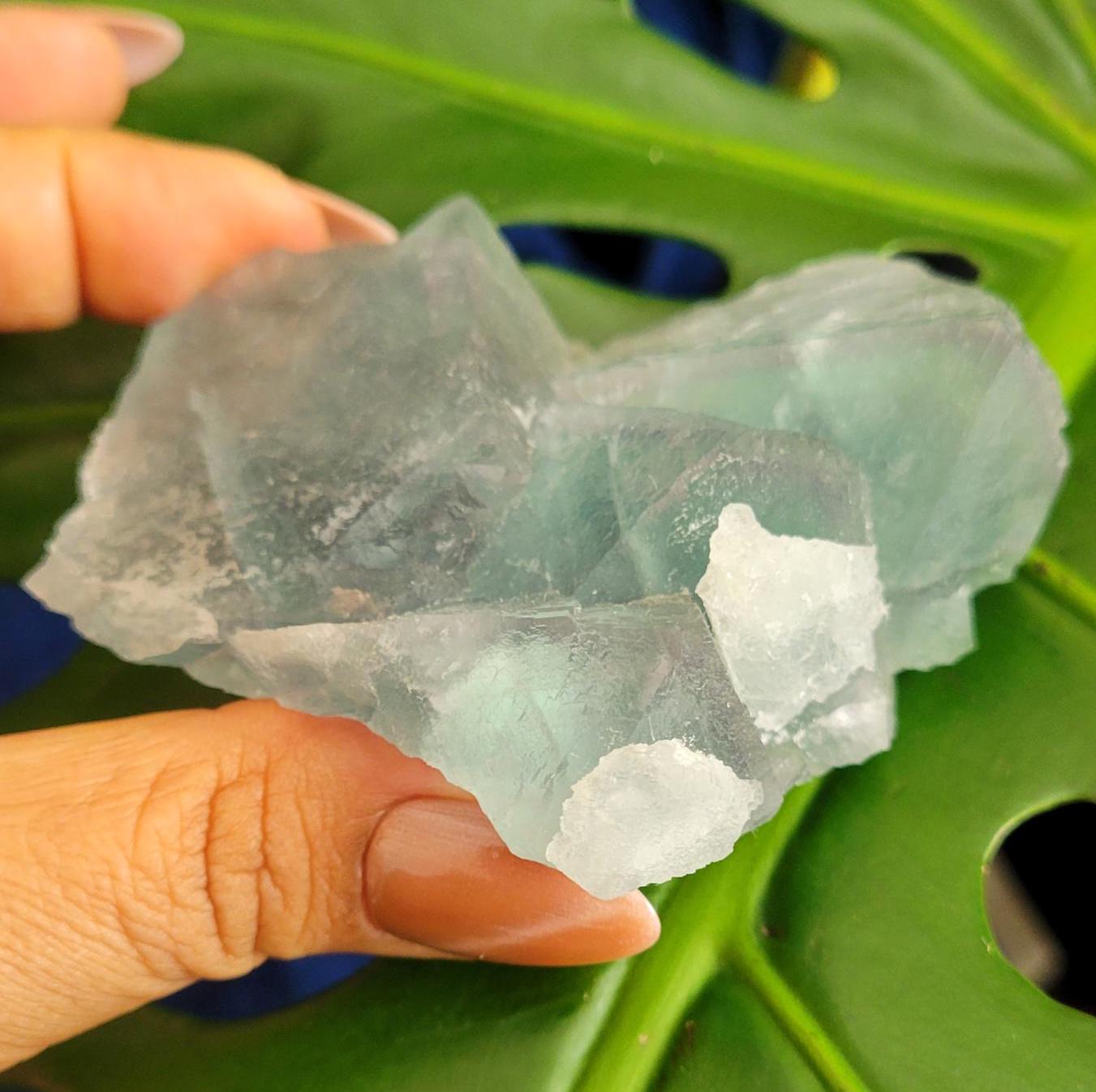 Etched Green Fluorite Crystal Cluster with Gorgeous Purple Phantoms and Calcite Inclusions | Crystal Collector | Home Decor | Gift | 230g