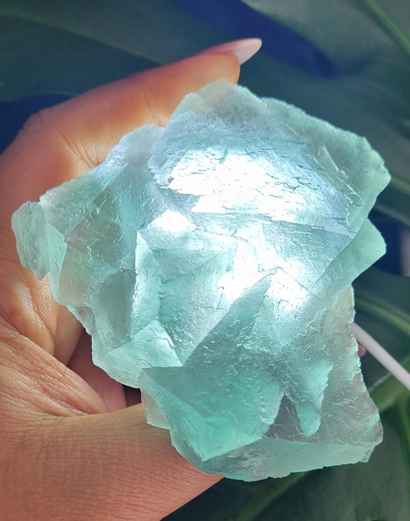 Etched Green Fluorite Crystal Cluster with Gorgeous Purple Phantoms and Calcite Inclusions | Crystal Collector | Home Decor | Gift | 230g
