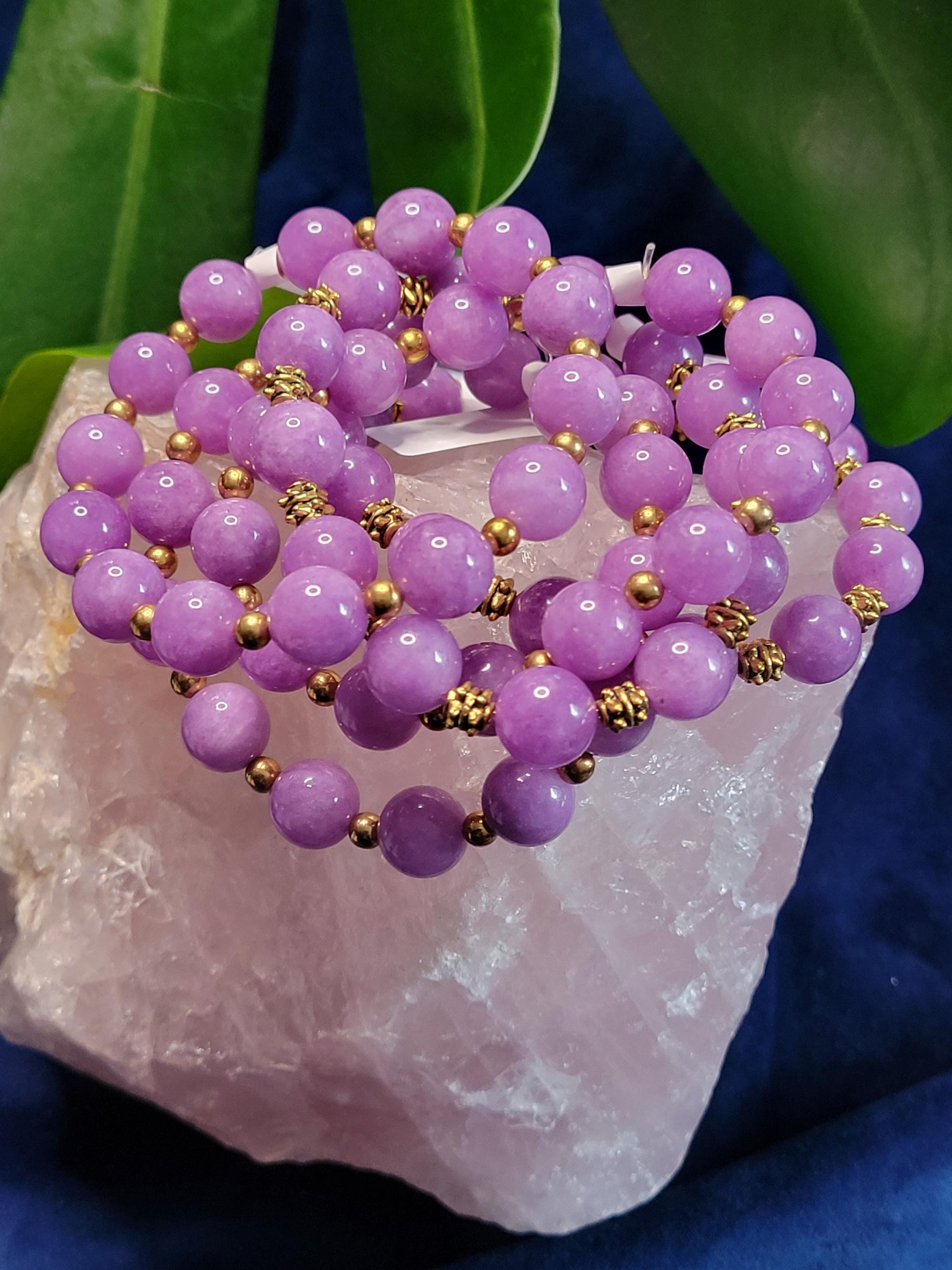 Beautiful 10mm Authentic Lavender Jade Bracelet-Uniquely Handmade-Wedding Anniversary Birthday Christmas Gift-Abundance Compassion Harmony