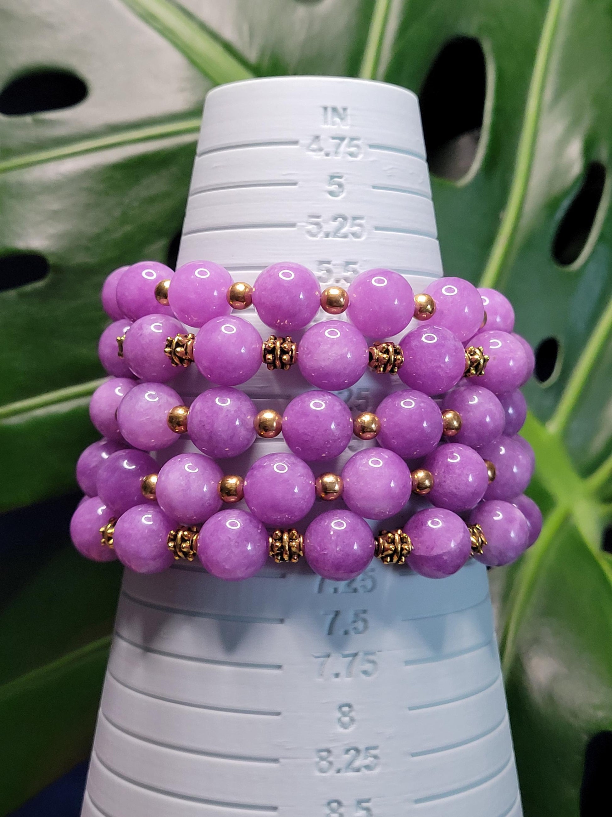 Beautiful 10mm Authentic Lavender Jade Bracelet-Uniquely Handmade-Wedding Anniversary Birthday Christmas Gift-Abundance Compassion Harmony