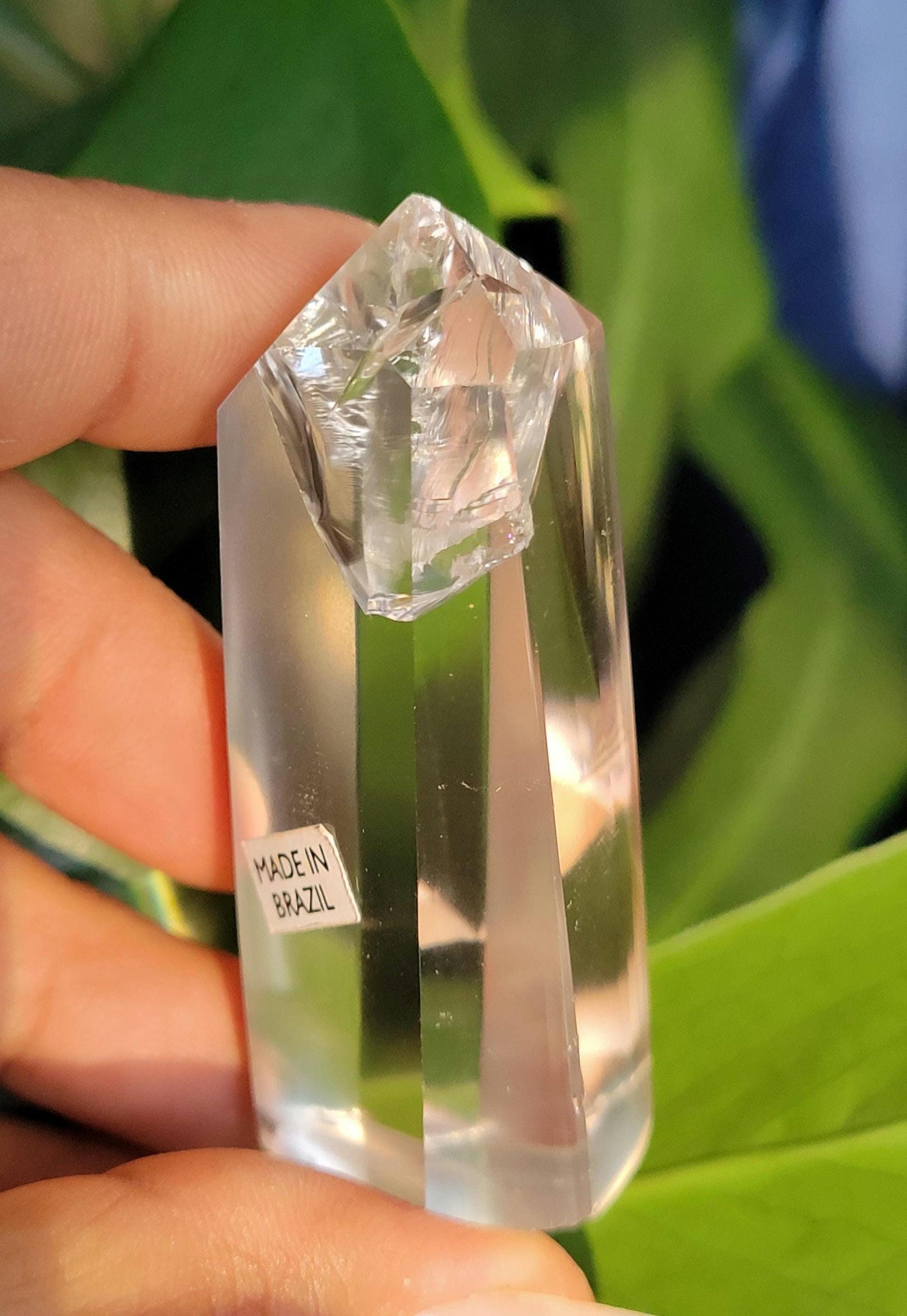 Stunning High Quality Polished Lemurian Water Clear Quartz Crystal Point with Rainbows - Home Decor - Collectors Piece - 62grams