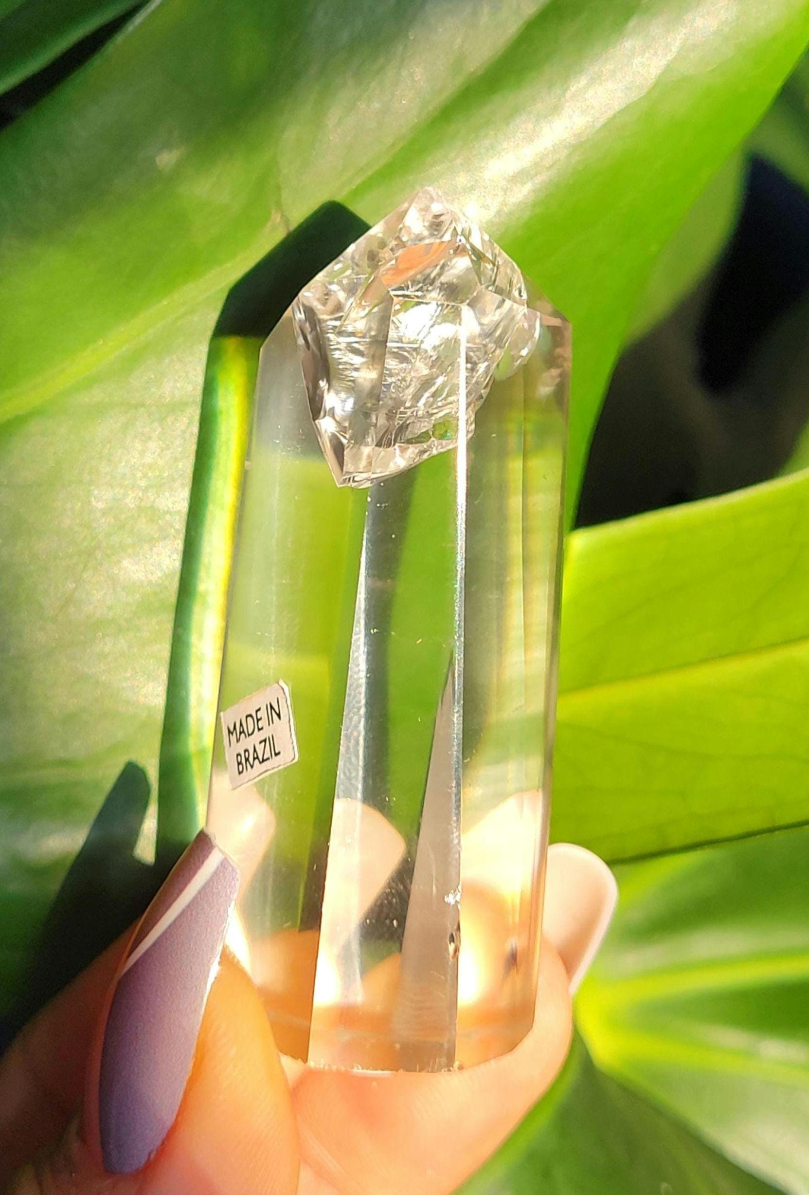 Stunning High Quality Polished Lemurian Water Clear Quartz Crystal Point with Rainbows - Home Decor - Collectors Piece - 62grams