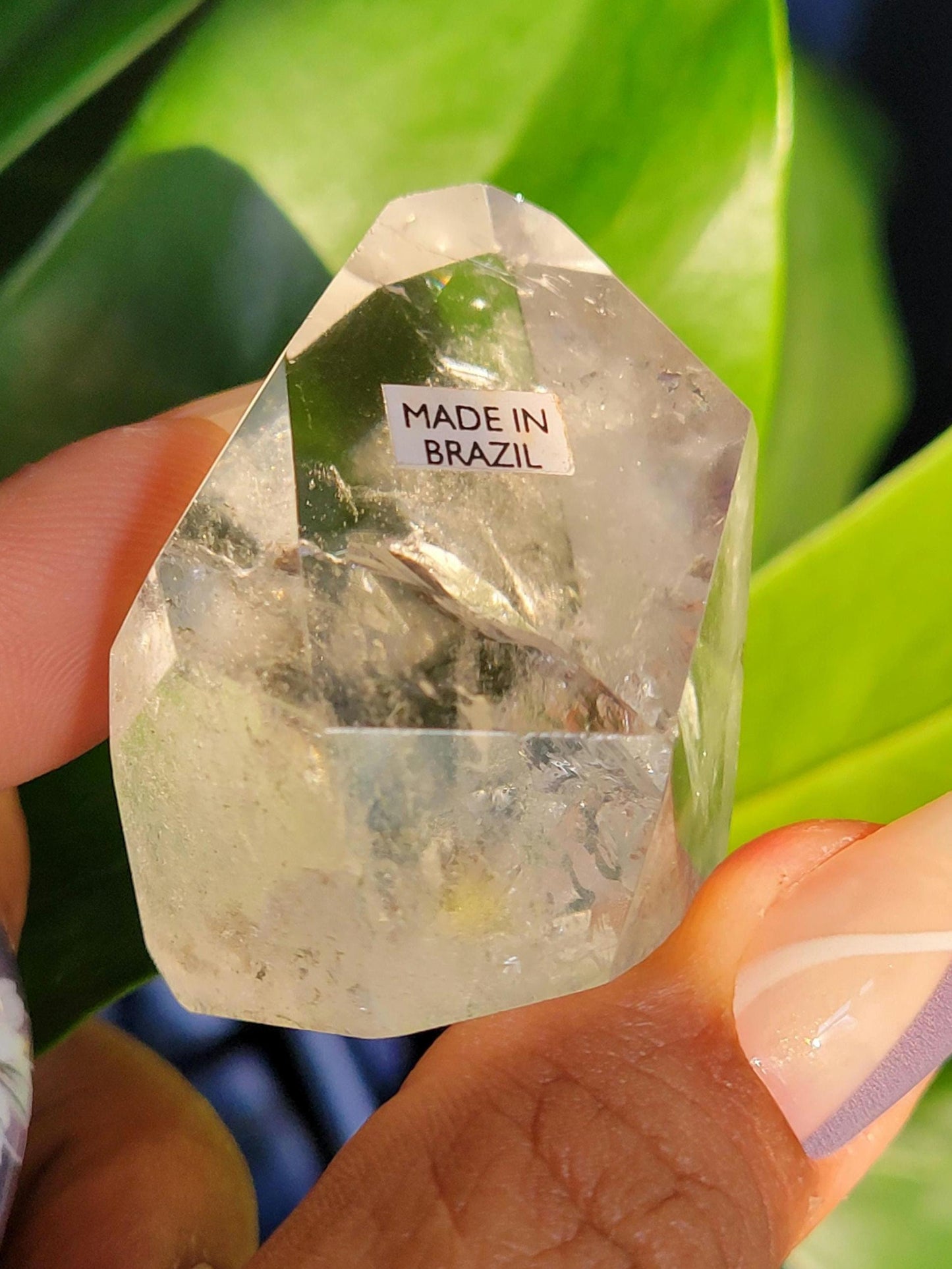 Stunning High Quality Polished Lemurian Water Clear Quartz Crystal Point with Rainbows - Home Decor - Collectors Piece - 62grams