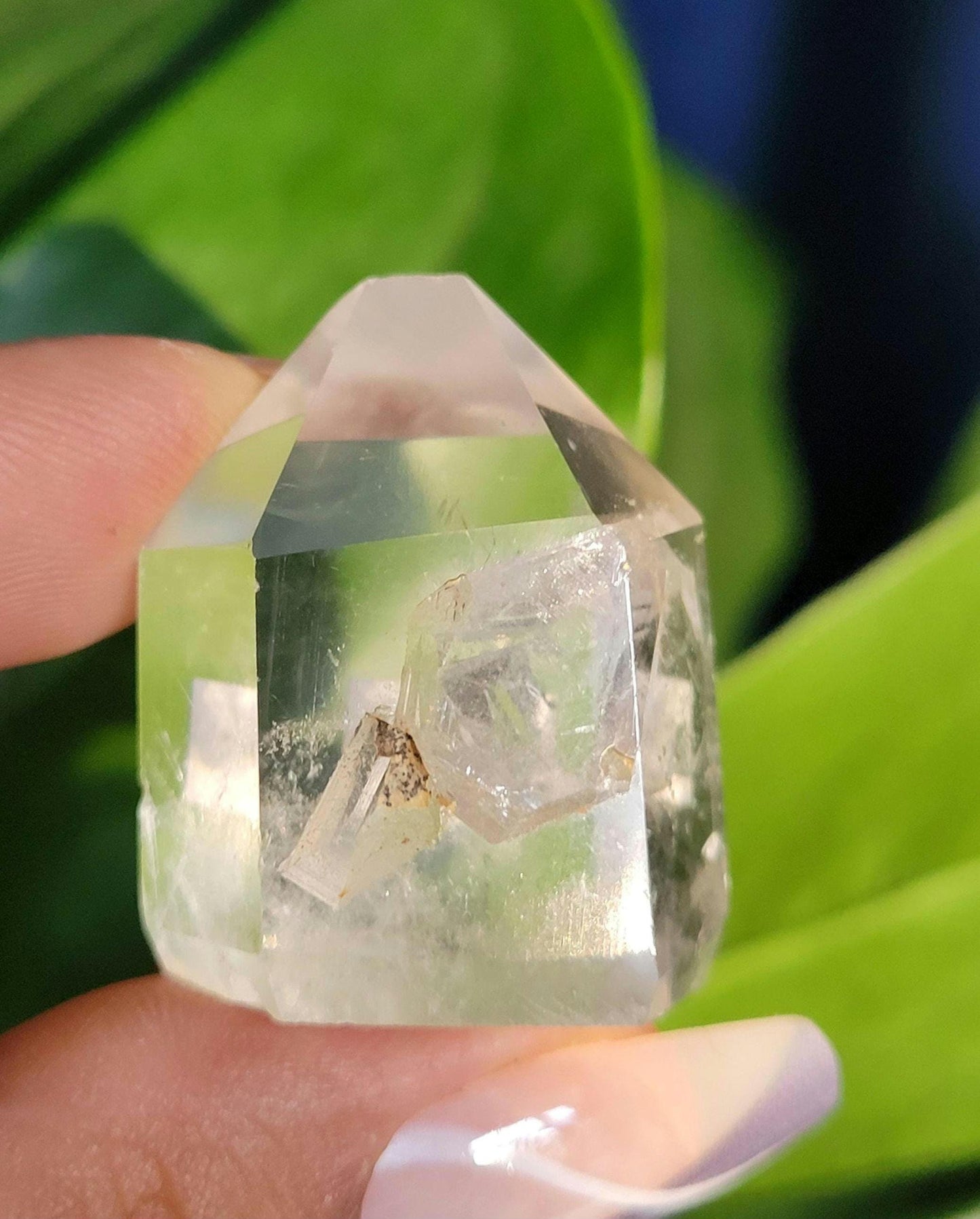 Stunning High Quality Polished Lemurian Water Clear Quartz Crystal Point with Rainbows - Home Decor - Collectors Piece - 28 grams