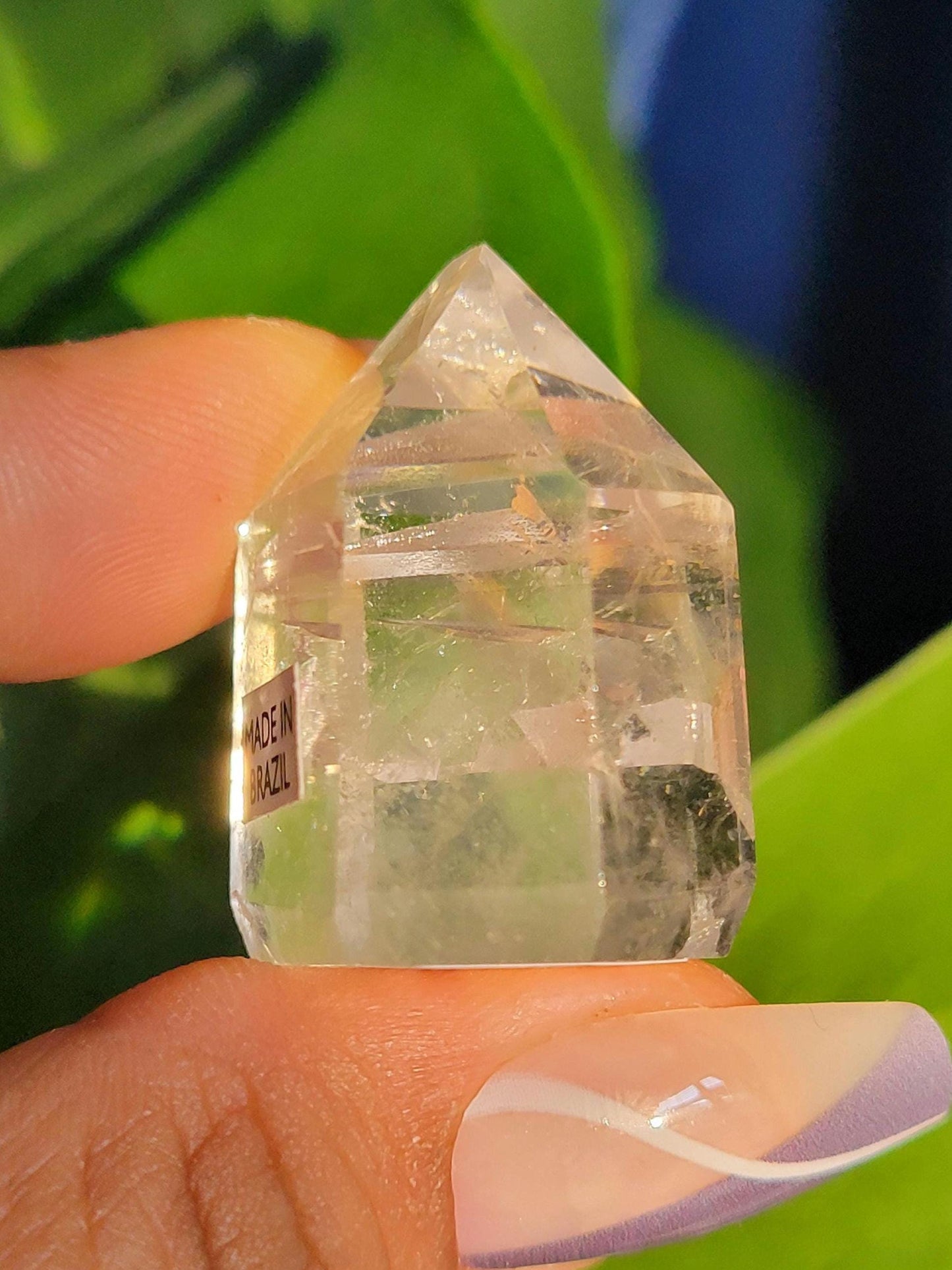 Stunning High Quality Polished Lemurian Water Clear Quartz Crystal Point with Rainbows - Home Decor - Collectors Piece - 28 grams