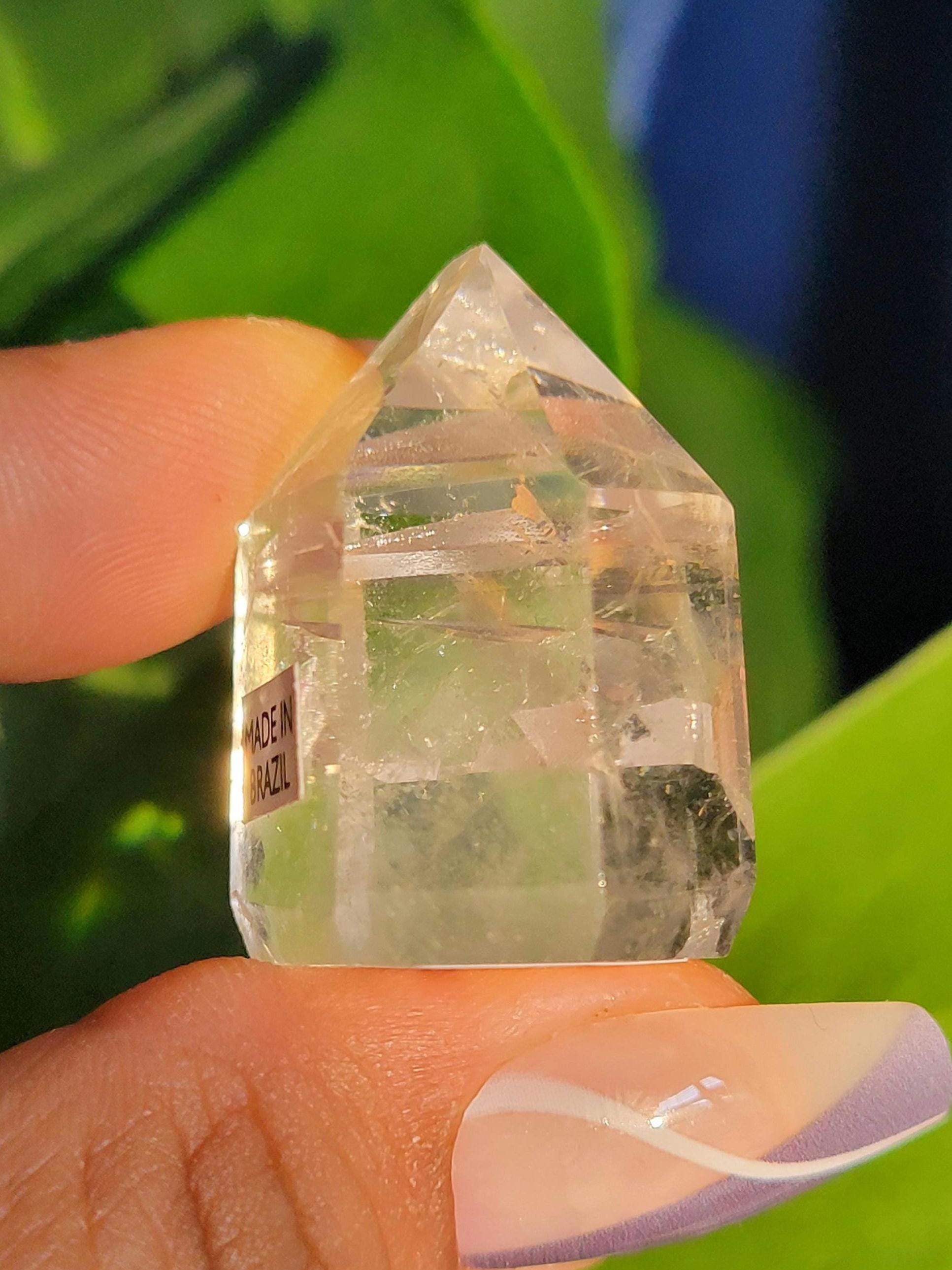 Stunning High Quality Polished Lemurian Water Clear Quartz Crystal Point with Rainbows - Home Decor - Collectors Piece - 28 grams
