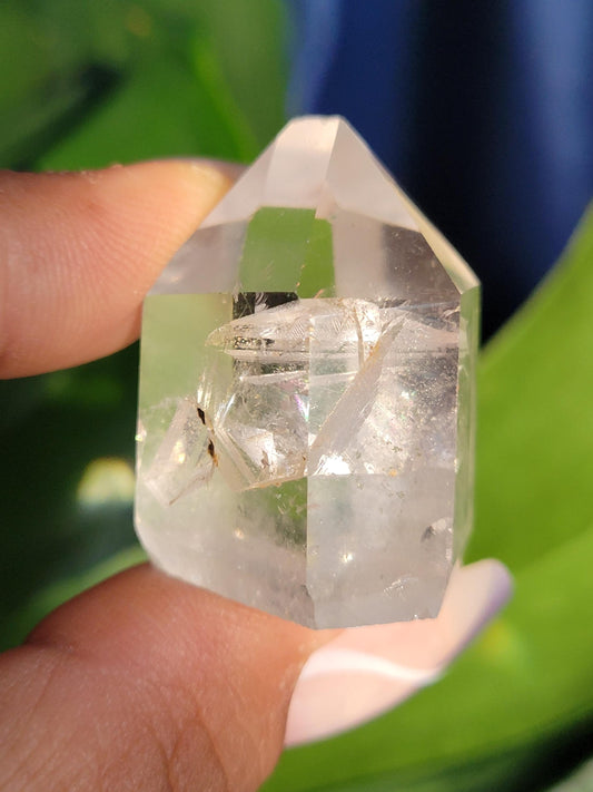 Stunning High Quality Polished Lemurian Water Clear Quartz Crystal Point with Rainbows - Home Decor - Collectors Piece - 28 grams