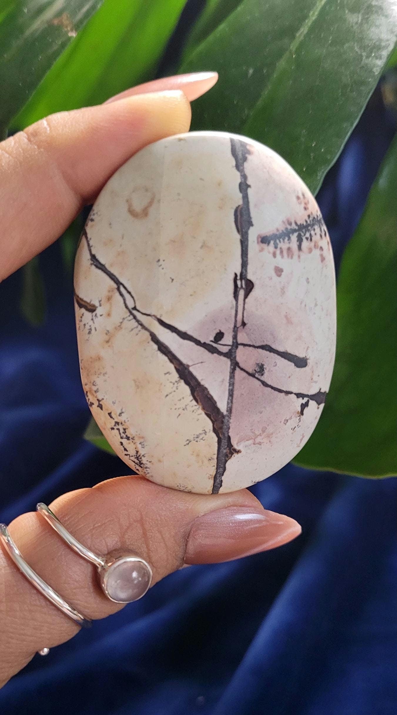 Picture Jasper Palm stone | Natural Landscapes of Art |Meditation Tool |Crystal Collector | Home Decor | Birthday Christmas Love Gift Ideas