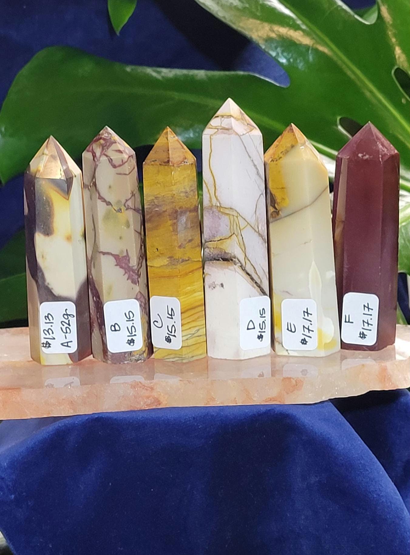 Mookaite Crystal Towers Obelisks | Your Pick | Wedding Party Birthday Christmas Gift Ideas | Purple Red Yellow Pink Beige | From Australia