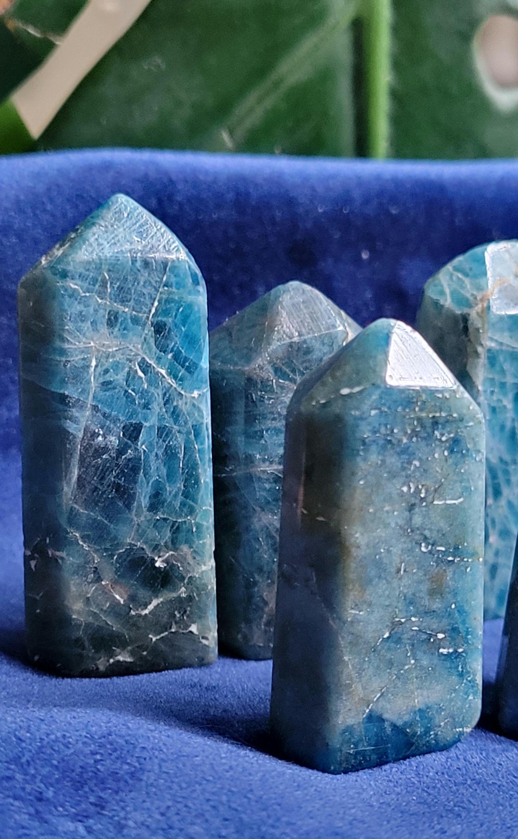 Apatite Mini Towers | Polished Mini Crystals | Meditation | Home Decor | Crafts | Birthday Christmas Gift Ideas | Intuitively Picked | Blue
