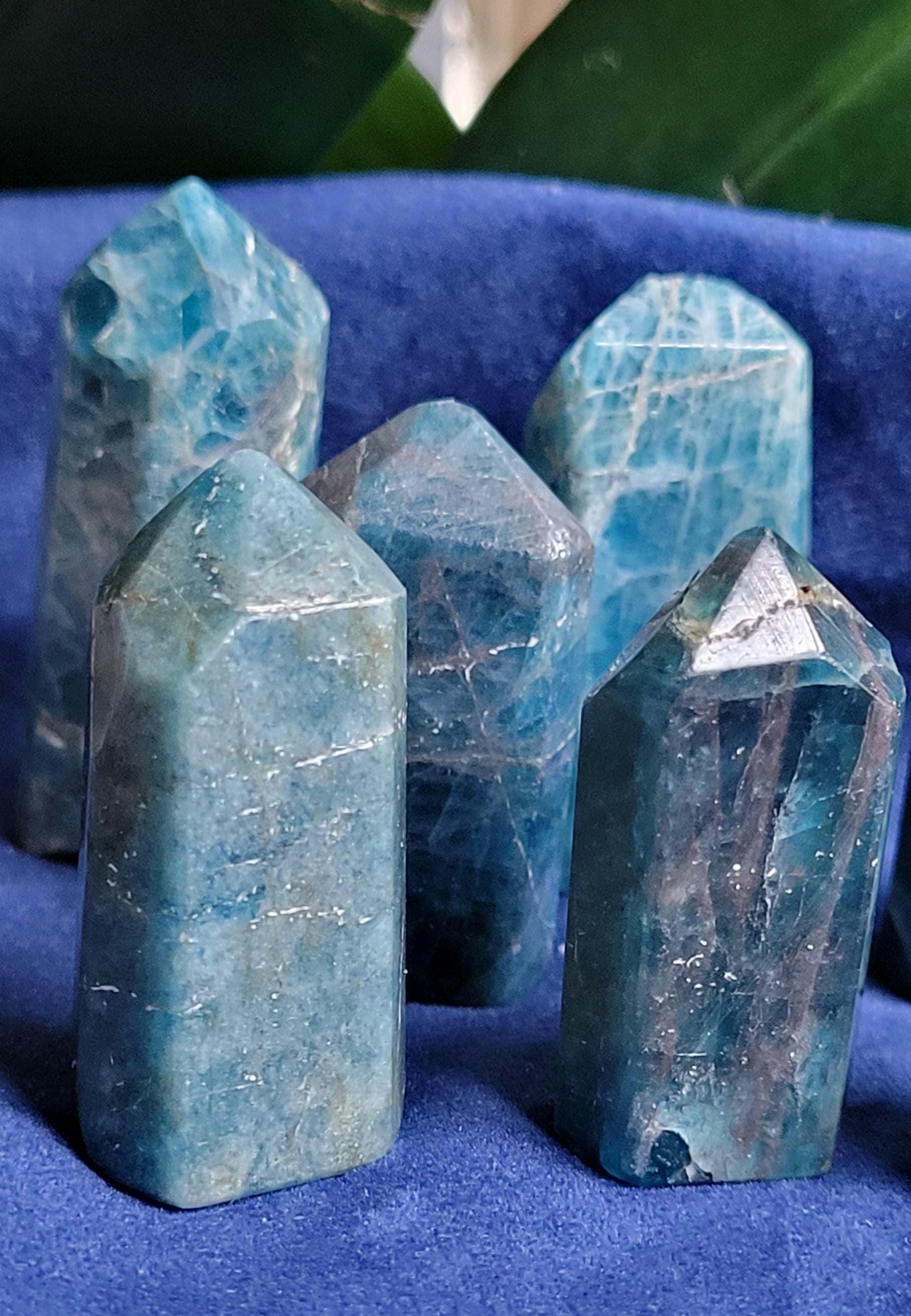 Apatite Mini Towers | Polished Mini Crystals | Meditation | Home Decor | Crafts | Birthday Christmas Gift Ideas | Intuitively Picked | Blue