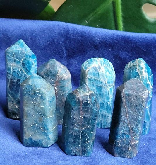 Apatite Mini Towers | Polished Mini Crystals | Meditation | Home Decor | Crafts | Birthday Christmas Gift Ideas | Intuitively Picked | Blue