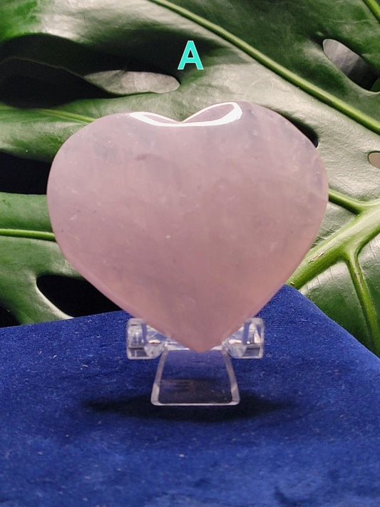 Rose Quartz Heart Carvings | Pink Crystal of Love | Heart Chakra | Meditation Tool | Home Decor | Birthday or Valentines Day Love Gift